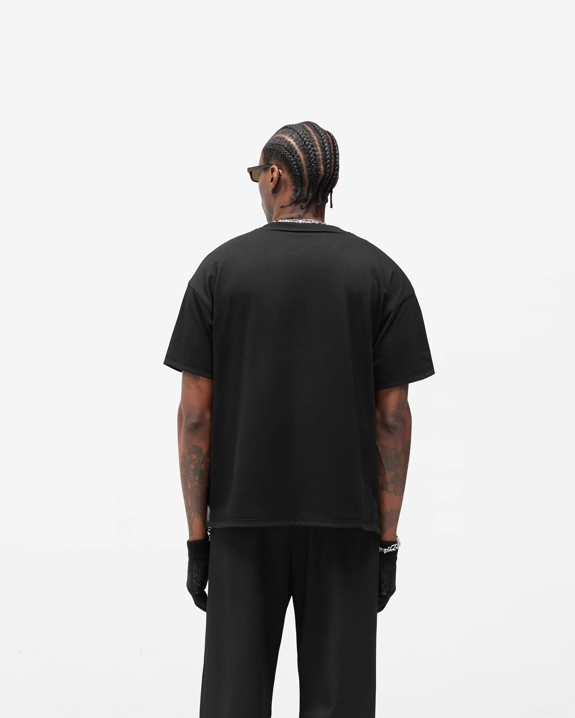 Dual Layer Script T-Shirt - Jet Black - Image 7