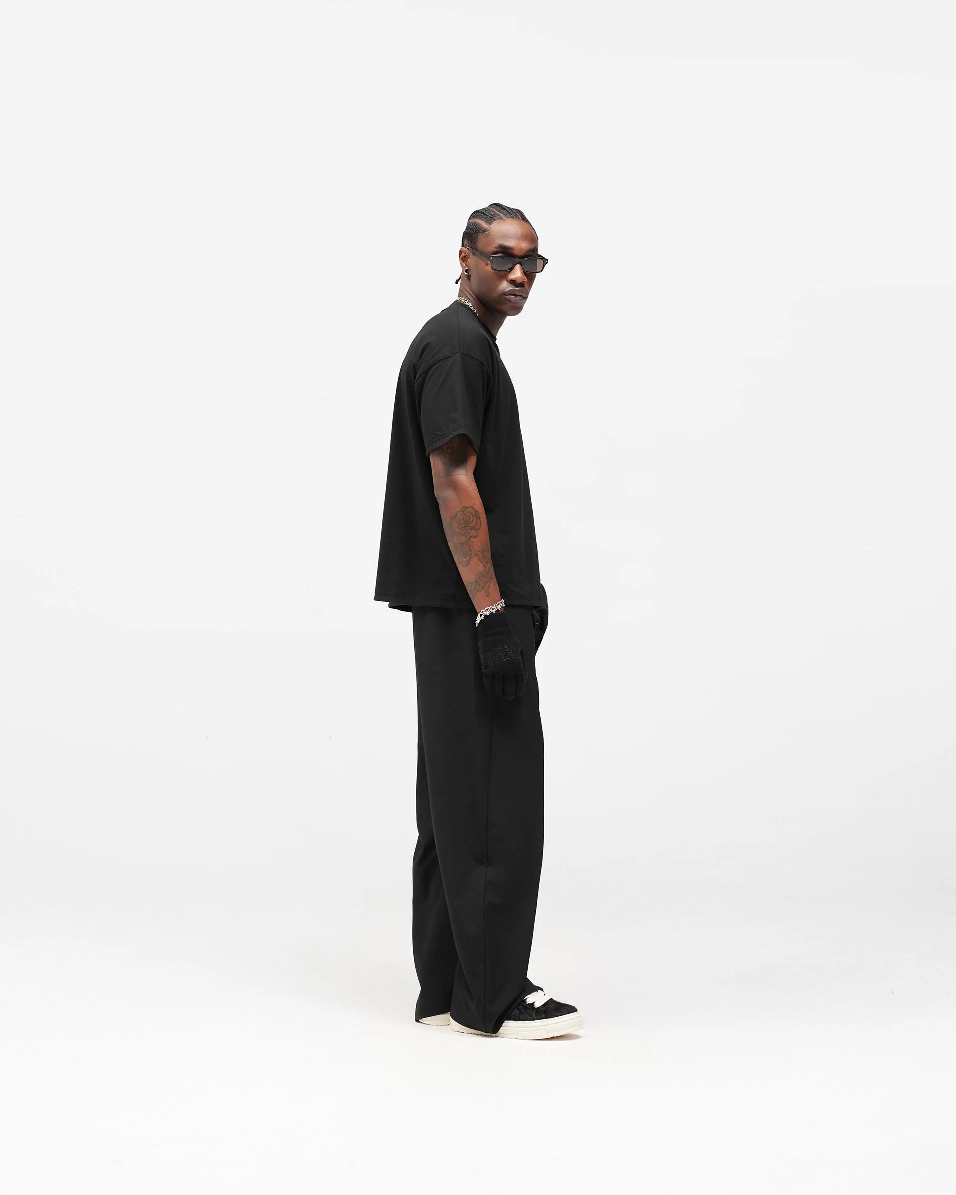 Dual Layer Script T-Shirt - Jet Black - Image 9