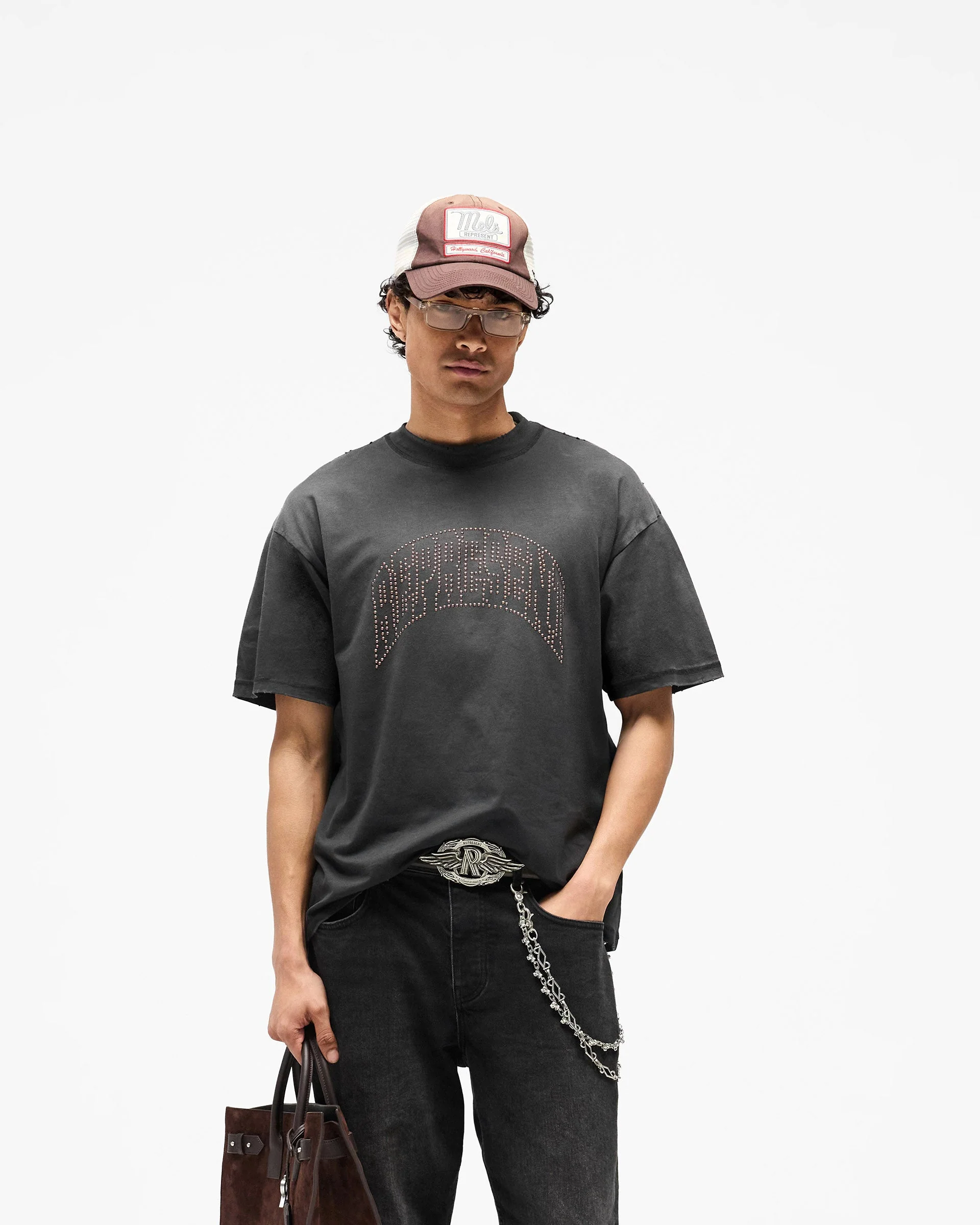 Embellished Represent T-Shirt - Stained Black - Image 3