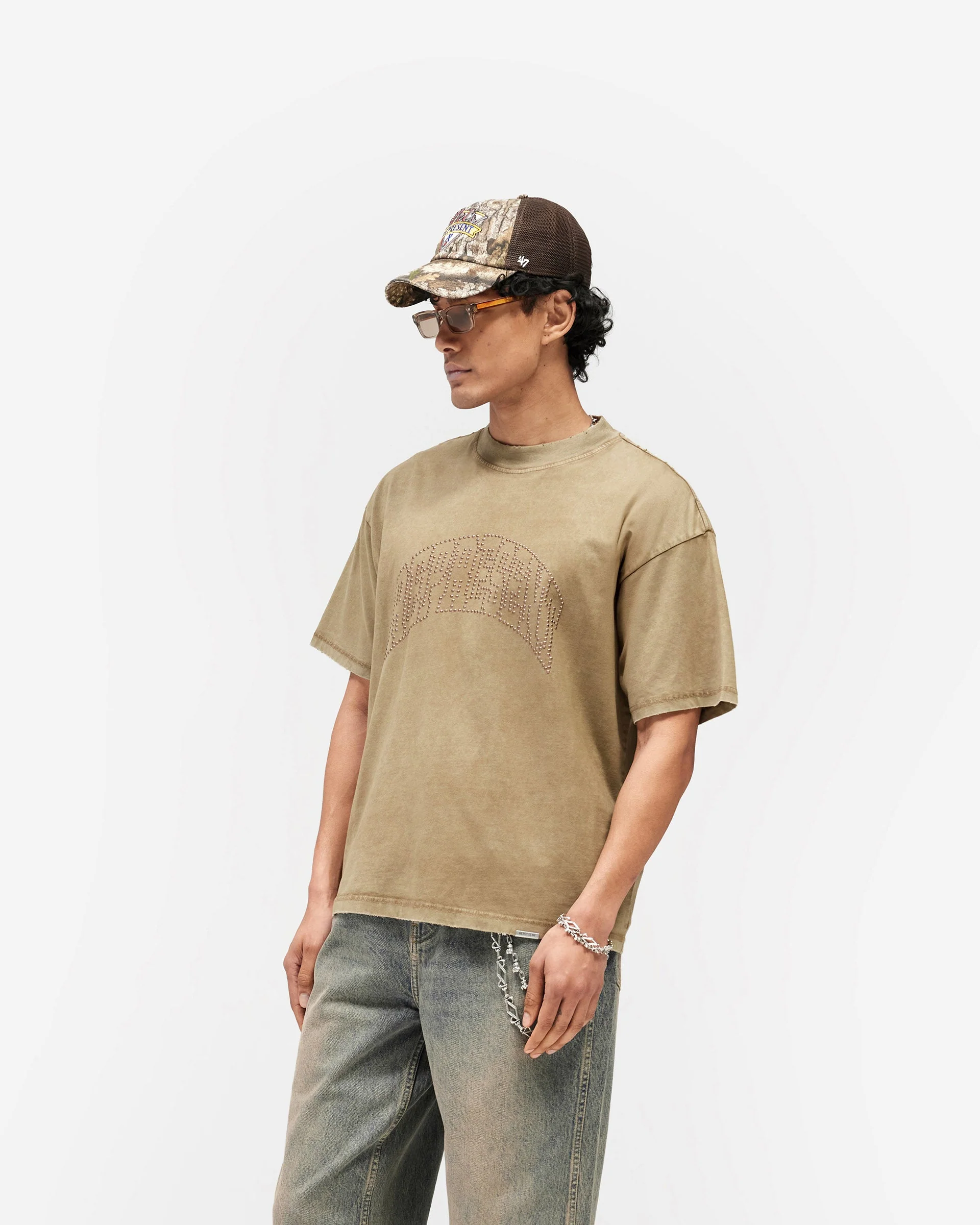 Embellished Represent T-Shirt - Vintage Khaki - Image 2