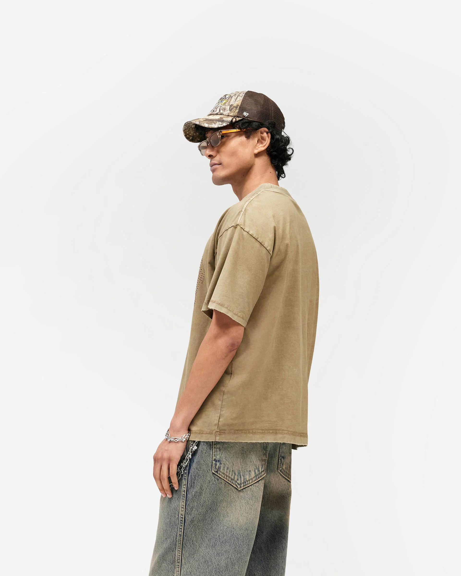 Embellished Represent T-Shirt - Vintage Khaki - Image 4