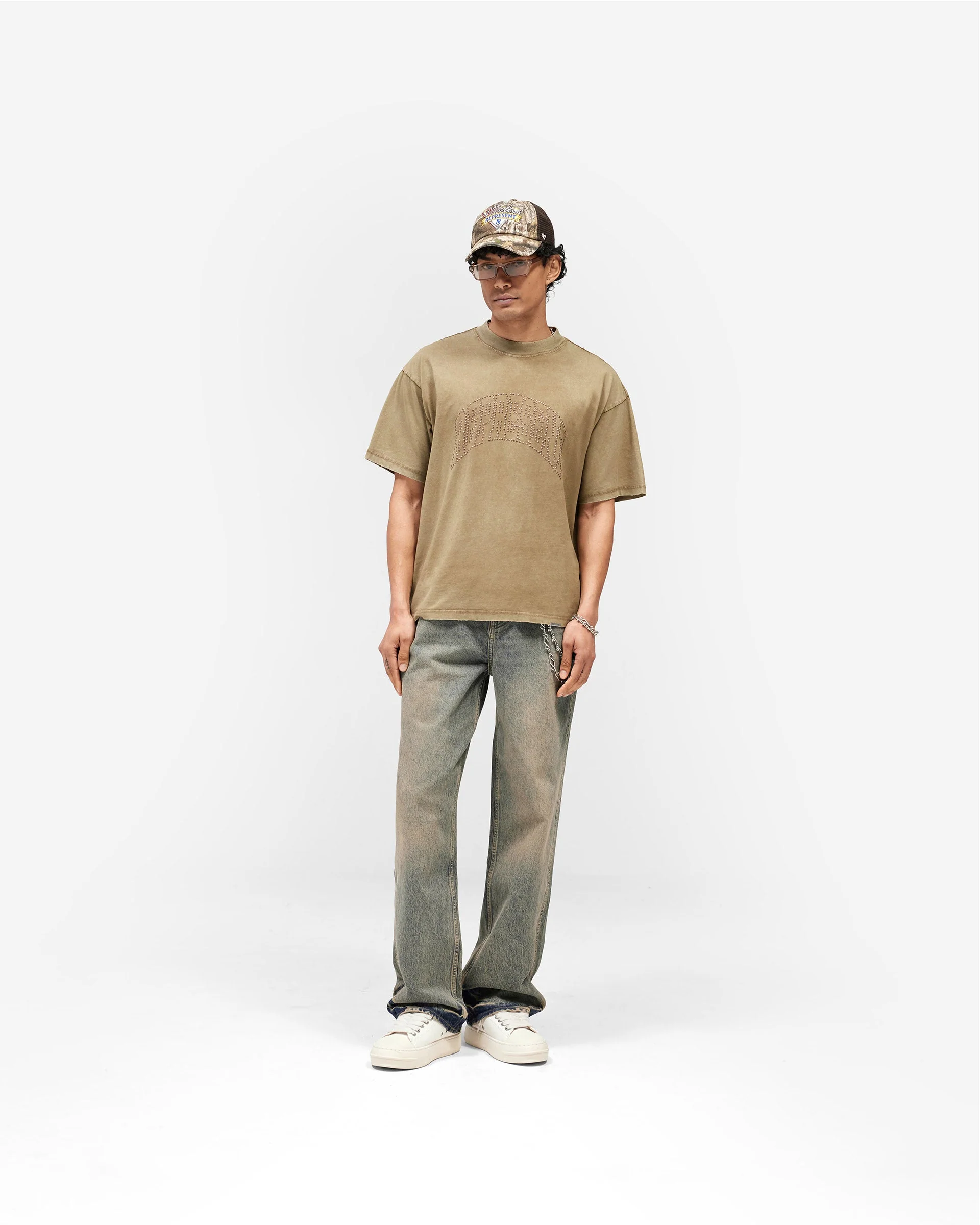 Embellished Represent T-Shirt - Vintage Khaki - Image 6