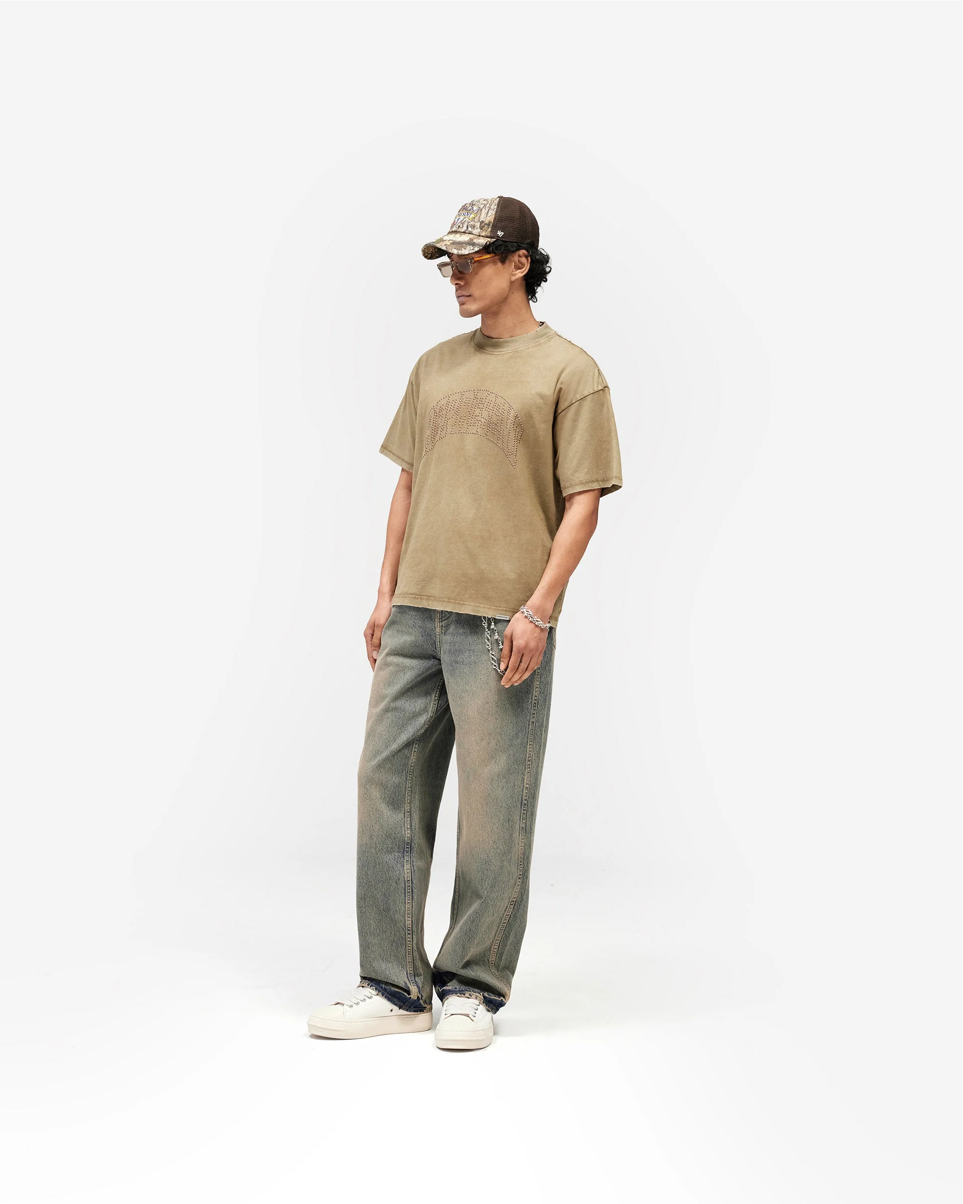 Embellished Represent T-Shirt - Vintage Khaki - Image 7