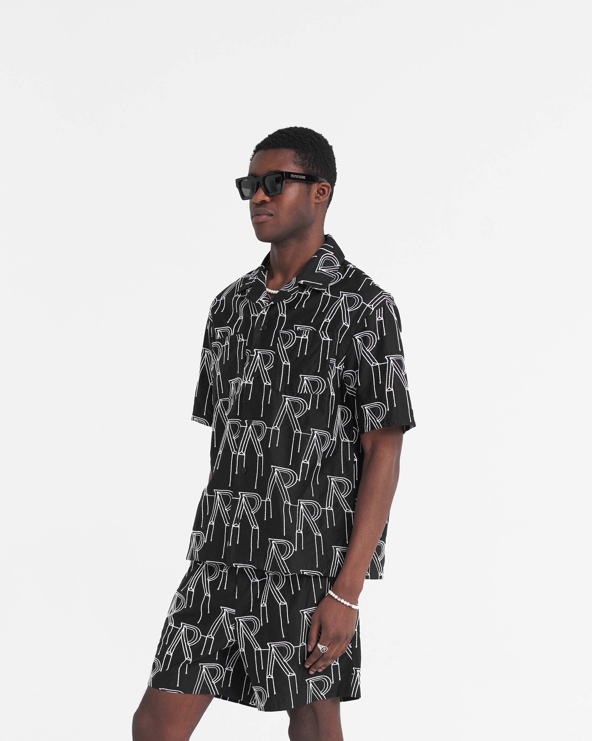 Embroidered Initial Overshirt - Black - Image 2
