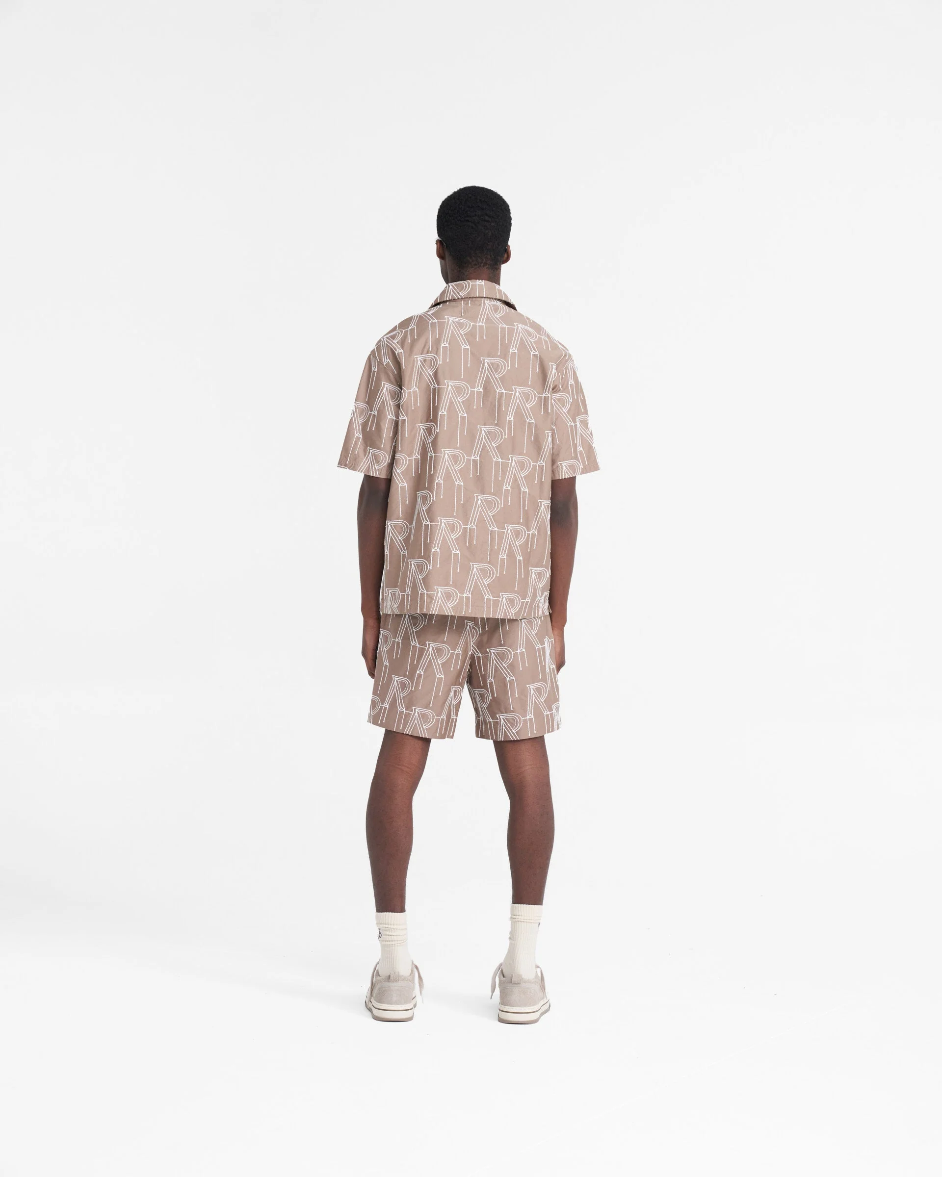 Embroidered Initial Overshirt - Washed Taupe - Image 7