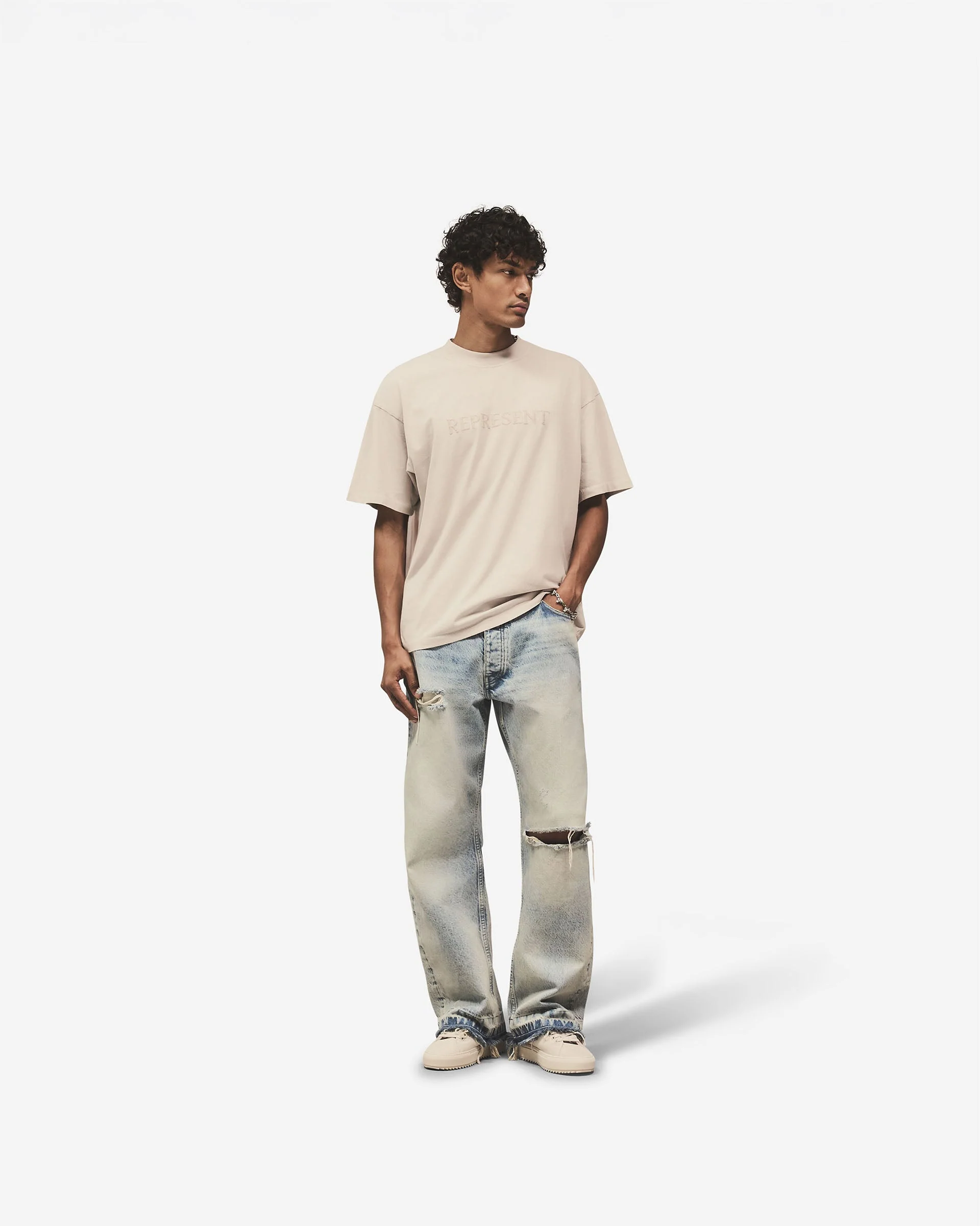 Embroidered Serif Logo T-Shirt - Concrete - Image 9