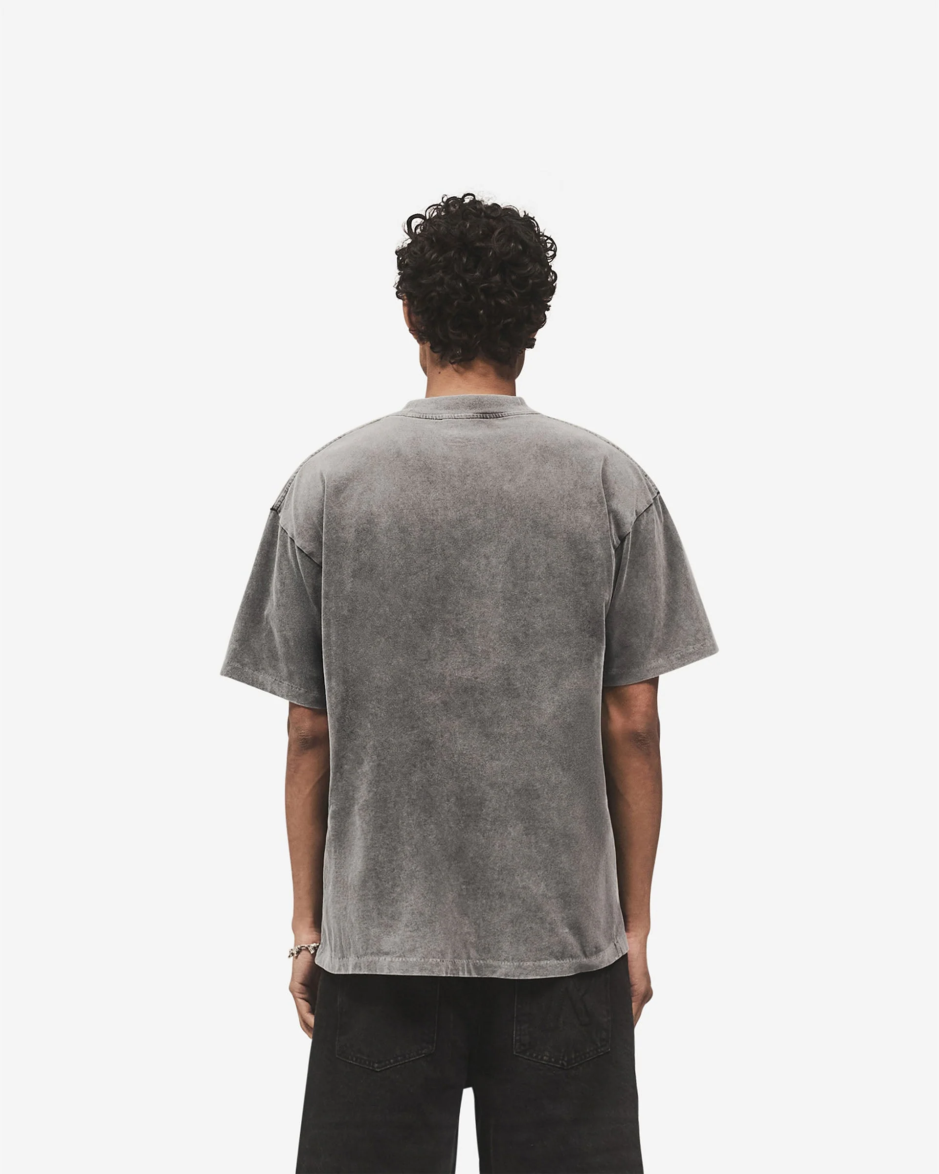Embroidered Serif Logo T-Shirt - Vintage Grey - Image 7