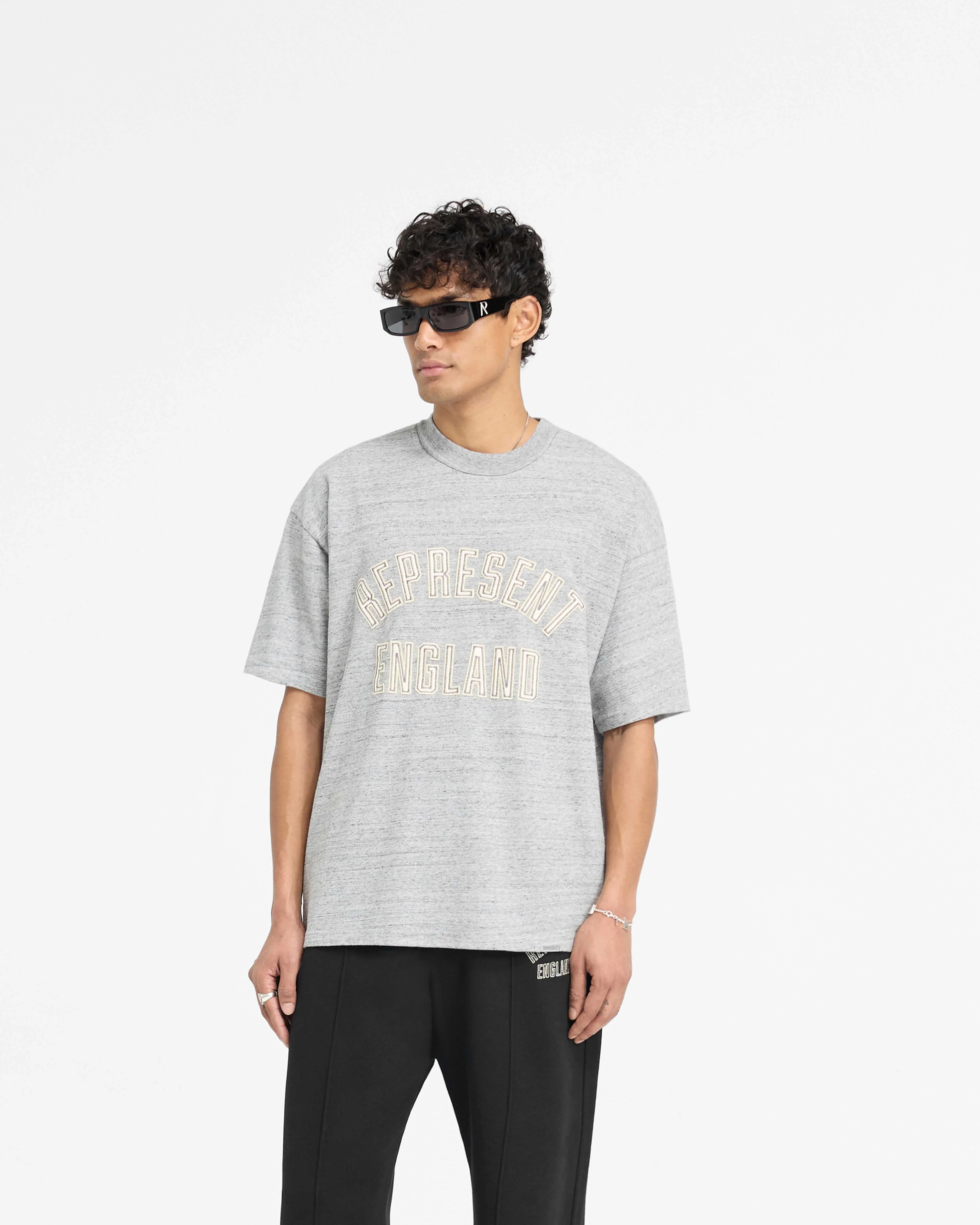 England Applique T-Shirt - Grey Marl - Image 2
