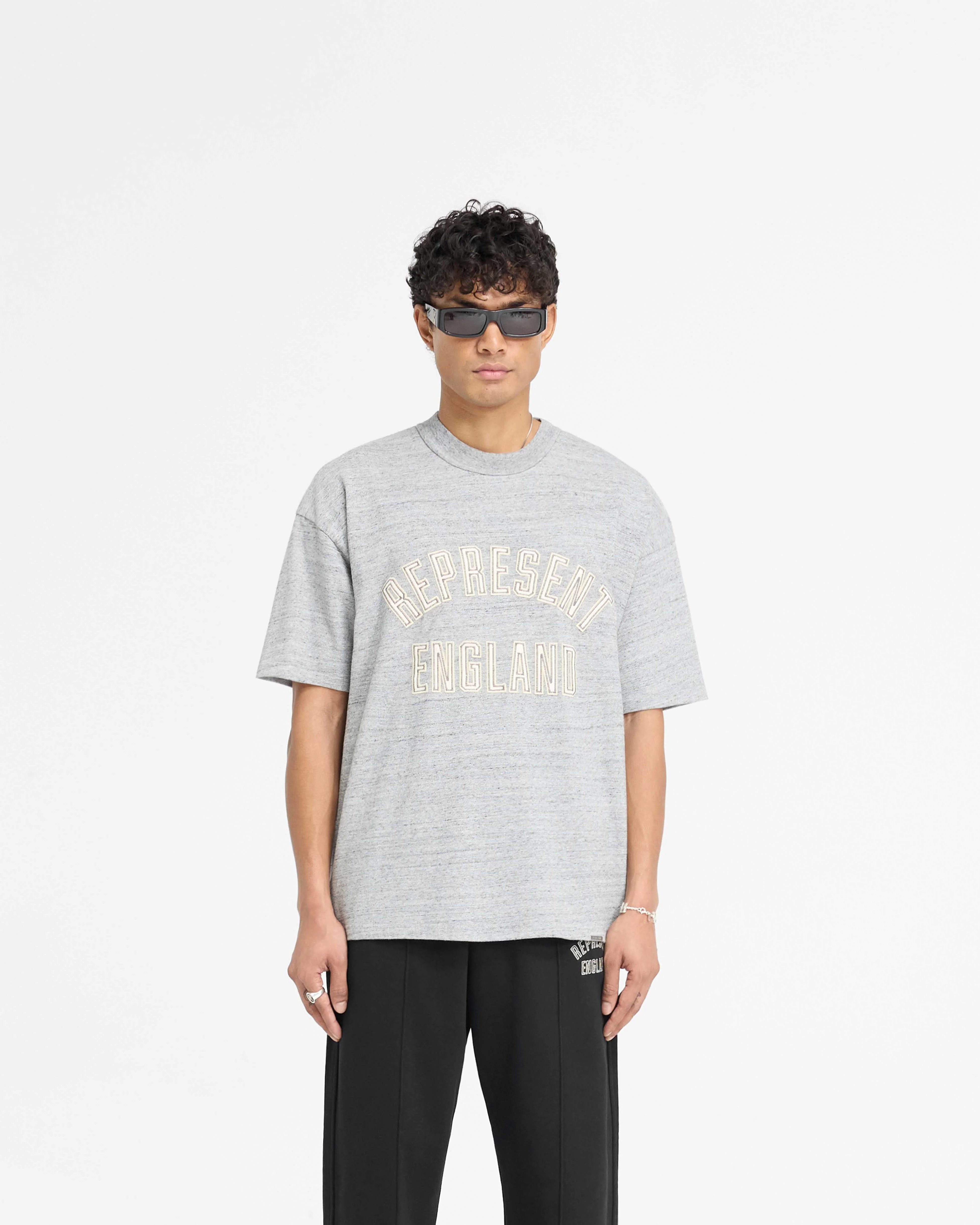 England Applique T-Shirt - Grey Marl - Image 3