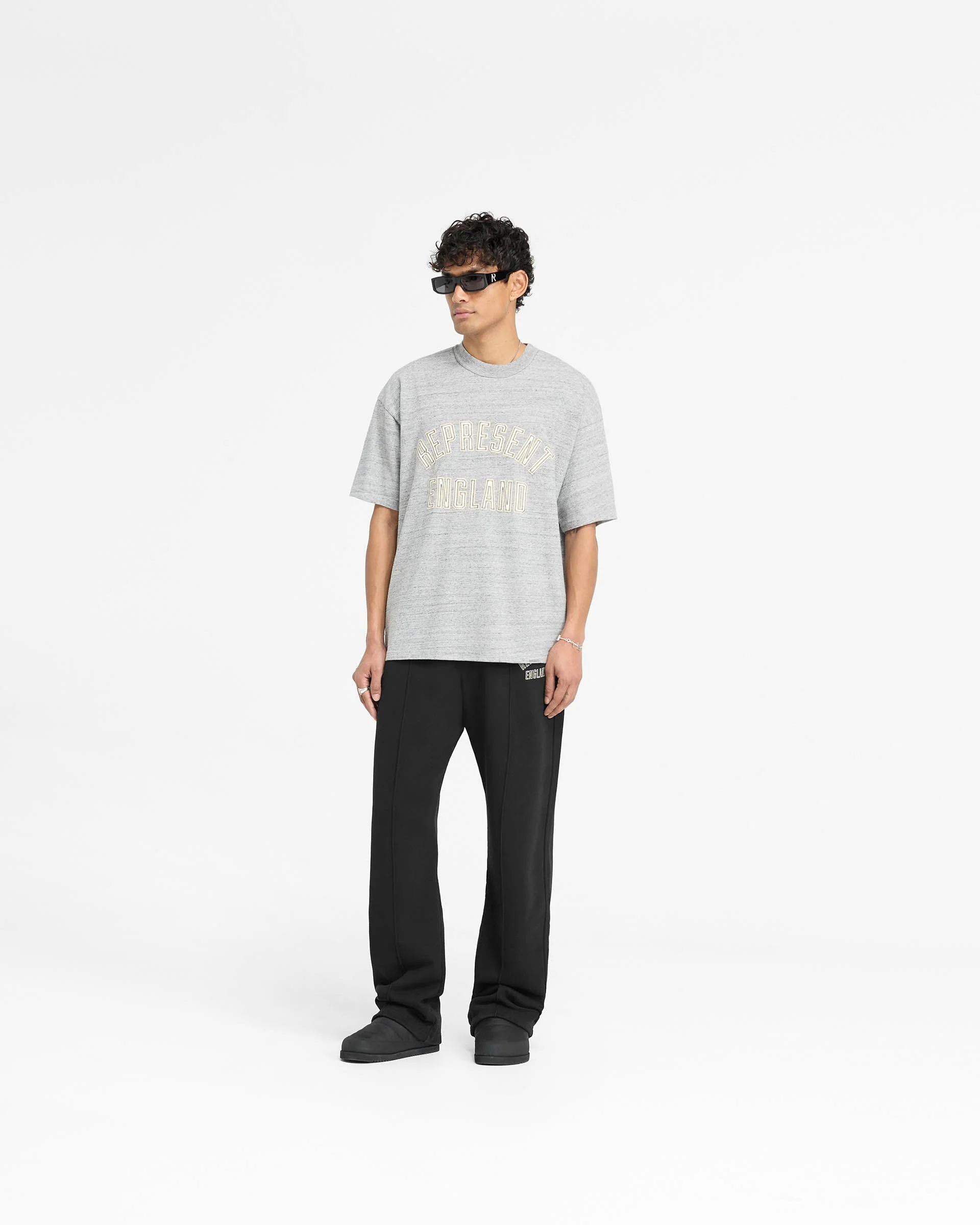 England Applique T-Shirt - Grey Marl - Image 6