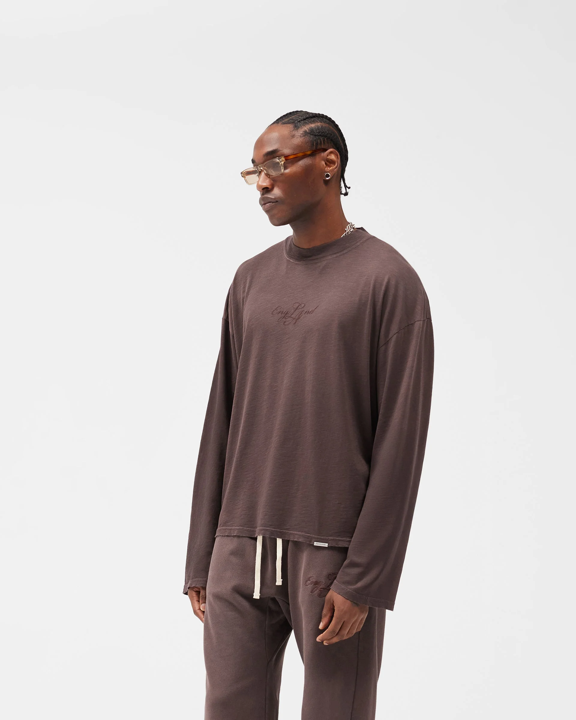 EngLAnd Long Sleeve T-Shirt - Washed Brown - Image 2