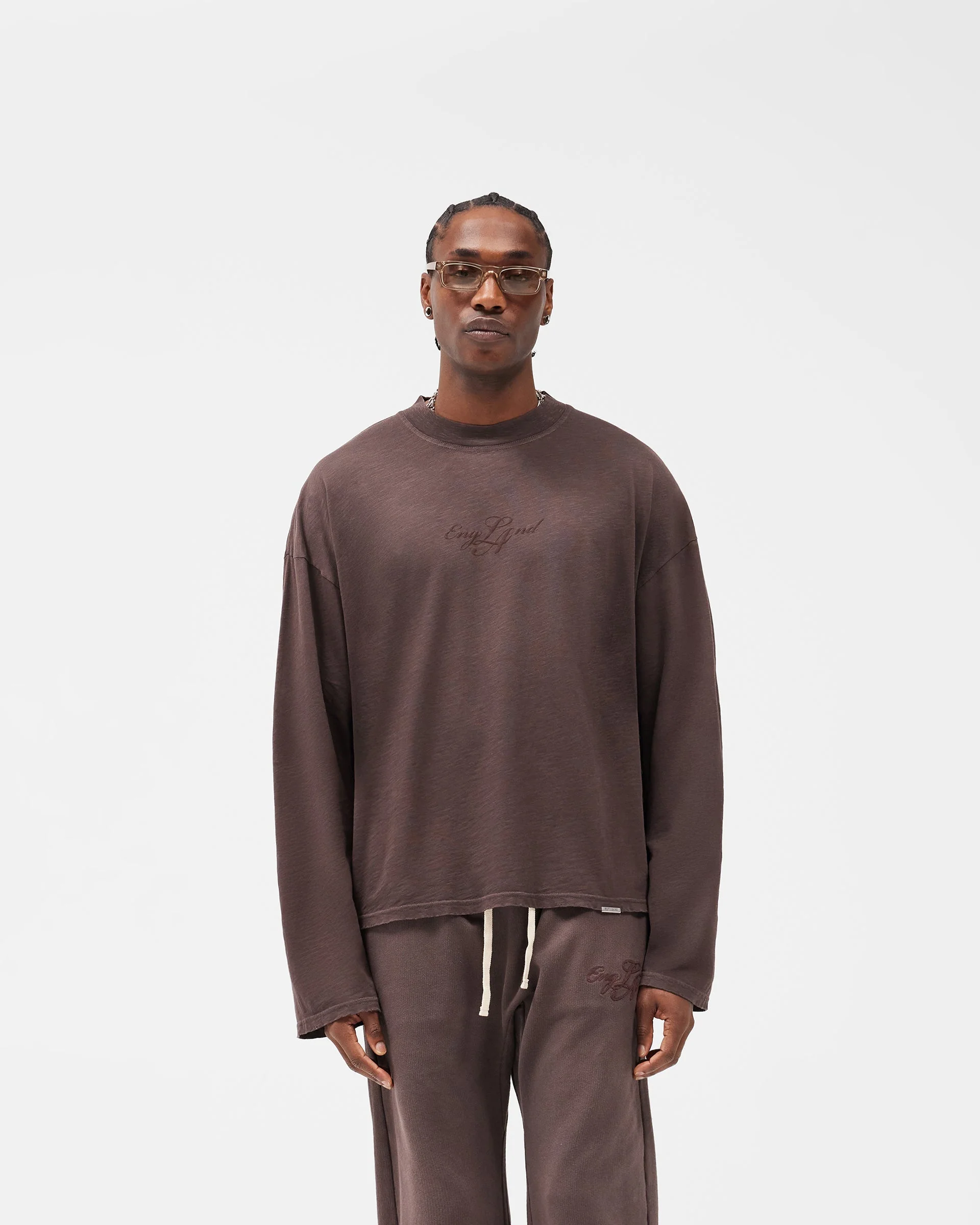 EngLAnd Long Sleeve T-Shirt - Washed Brown - Image 3