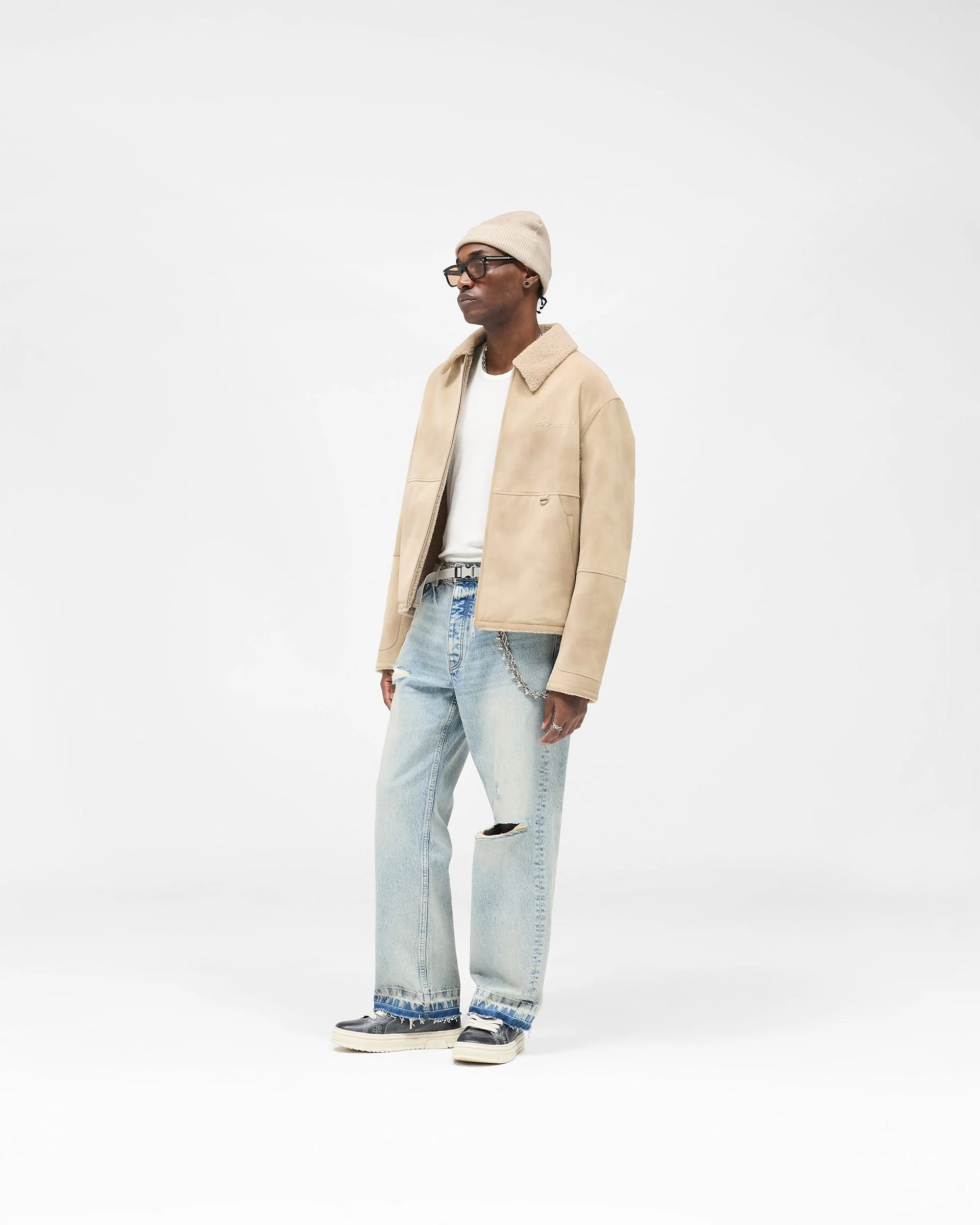 Faux Shearling Jacket - Cafe - Image 10