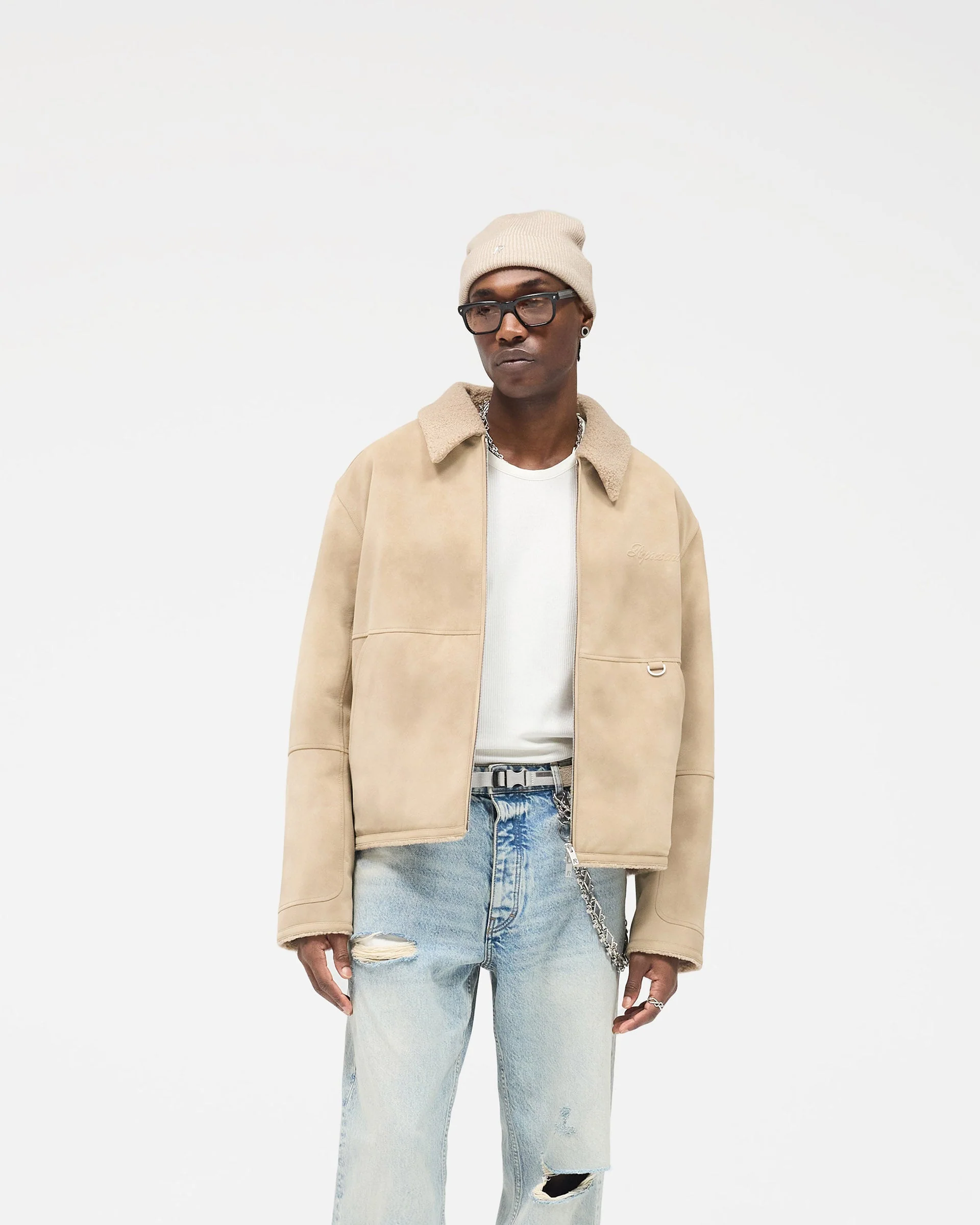 Faux Shearling Jacket - Cafe - Image 2