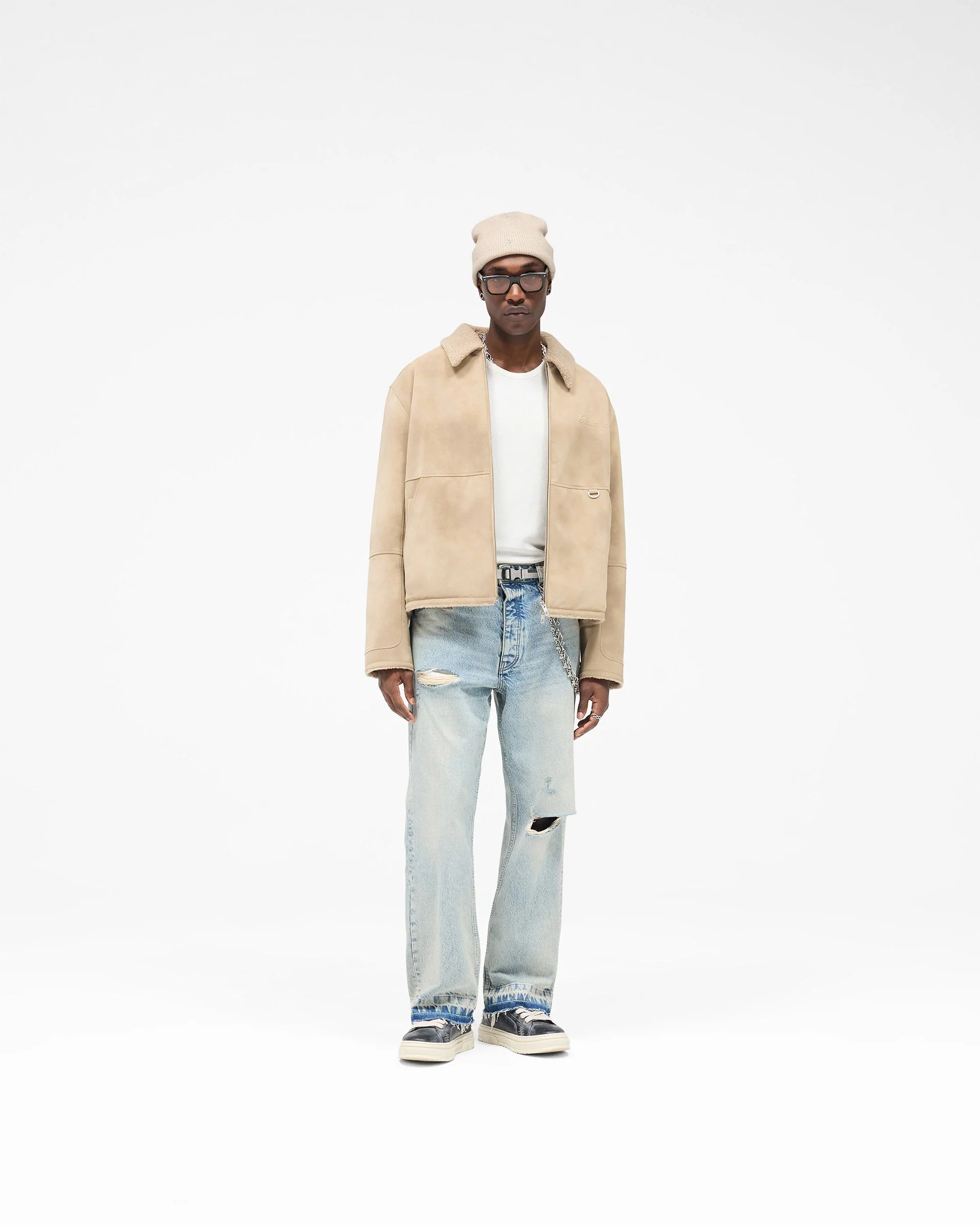 Faux Shearling Jacket - Cafe - Image 7