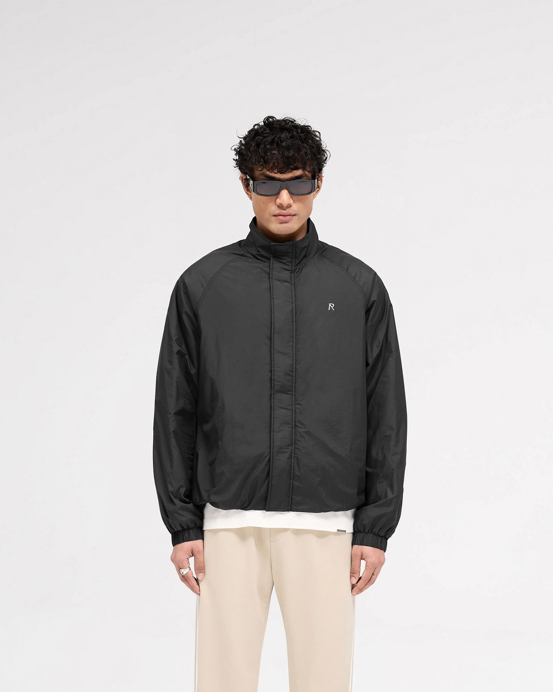 Funnel Neck Jacket - Black - Image 3