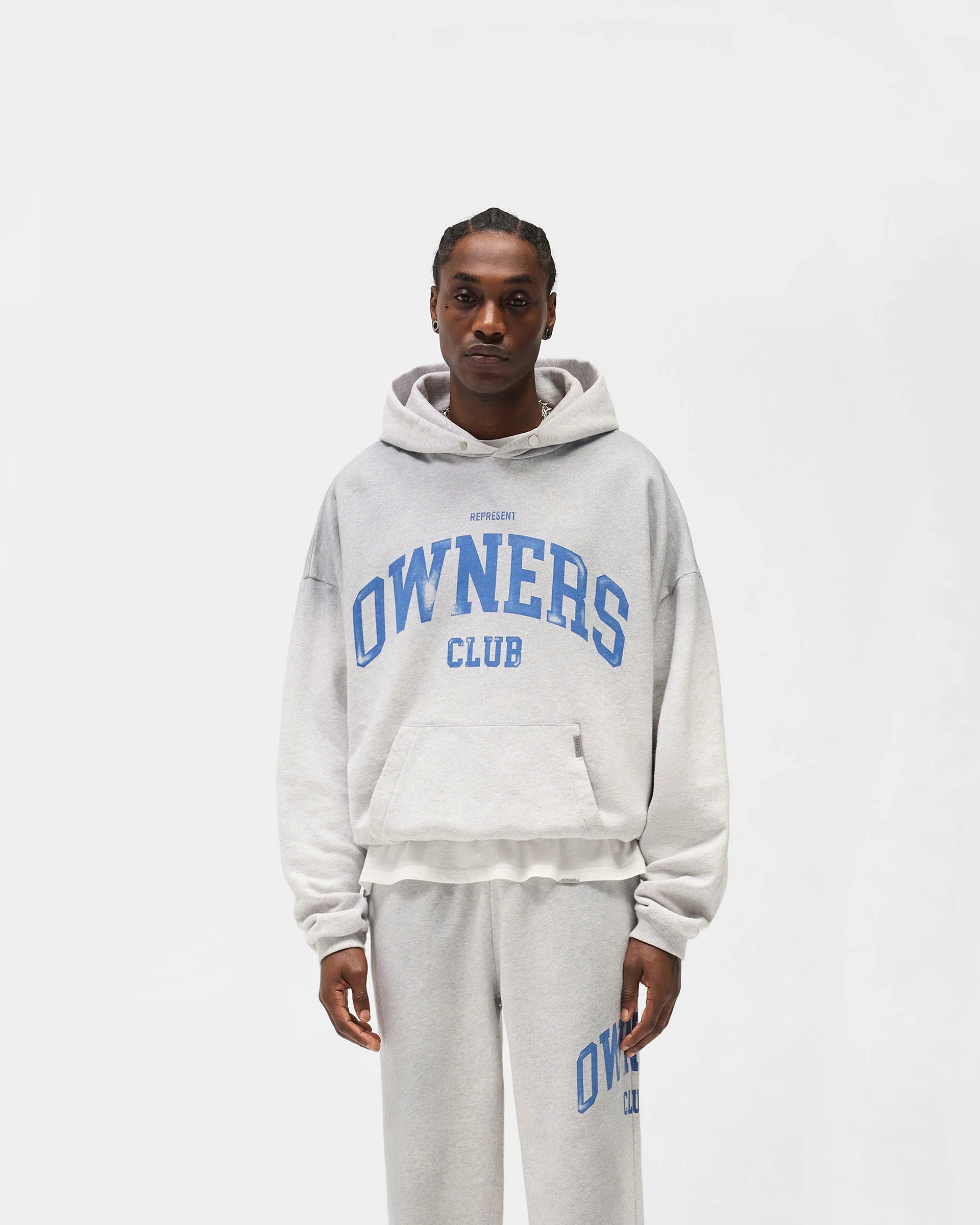 Represent Owners Club Hoodie - Sprayed Ice Grey Marl - Image 3