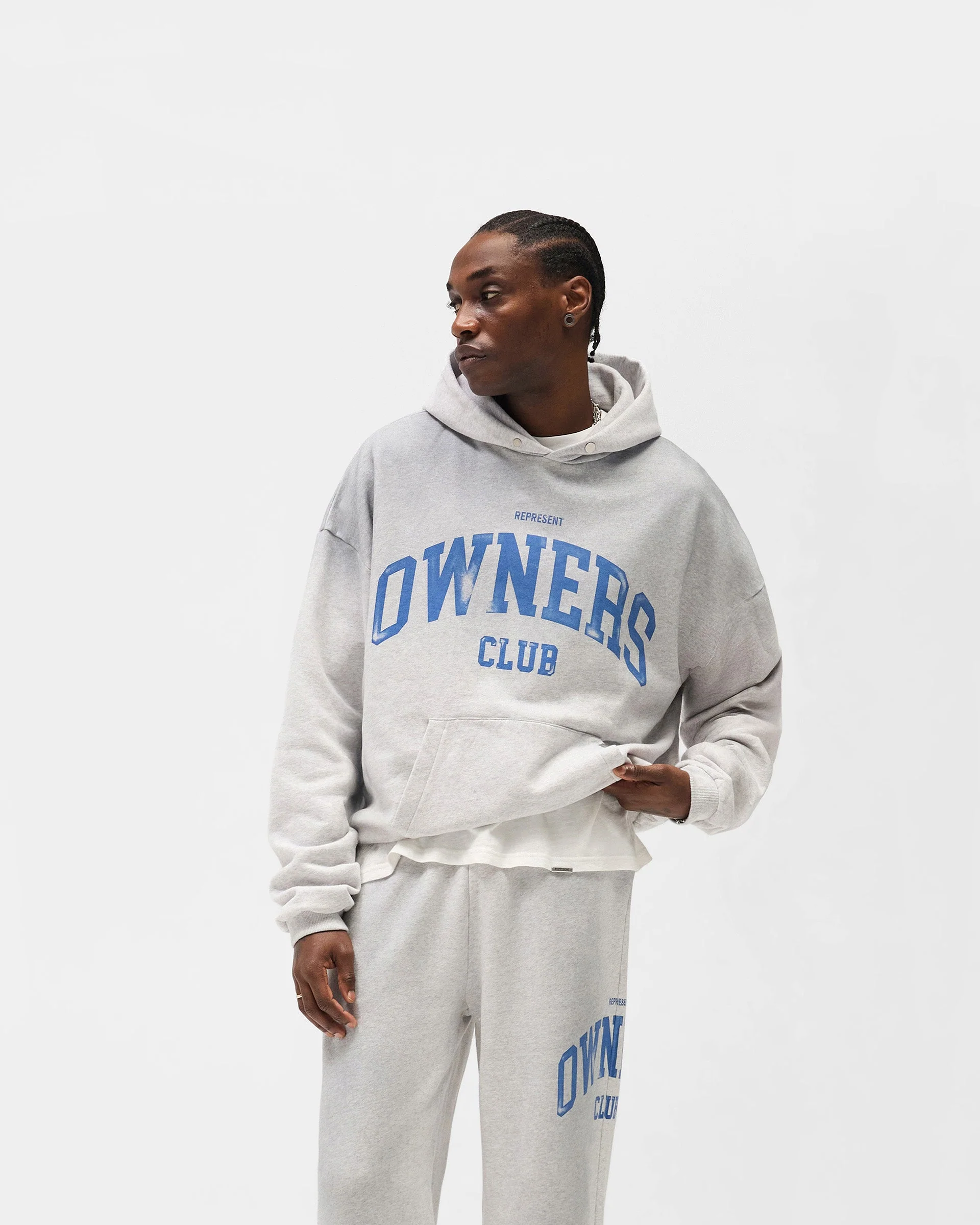 Represent Owners Club Hoodie - Sprayed Ice Grey Marl - Image 4