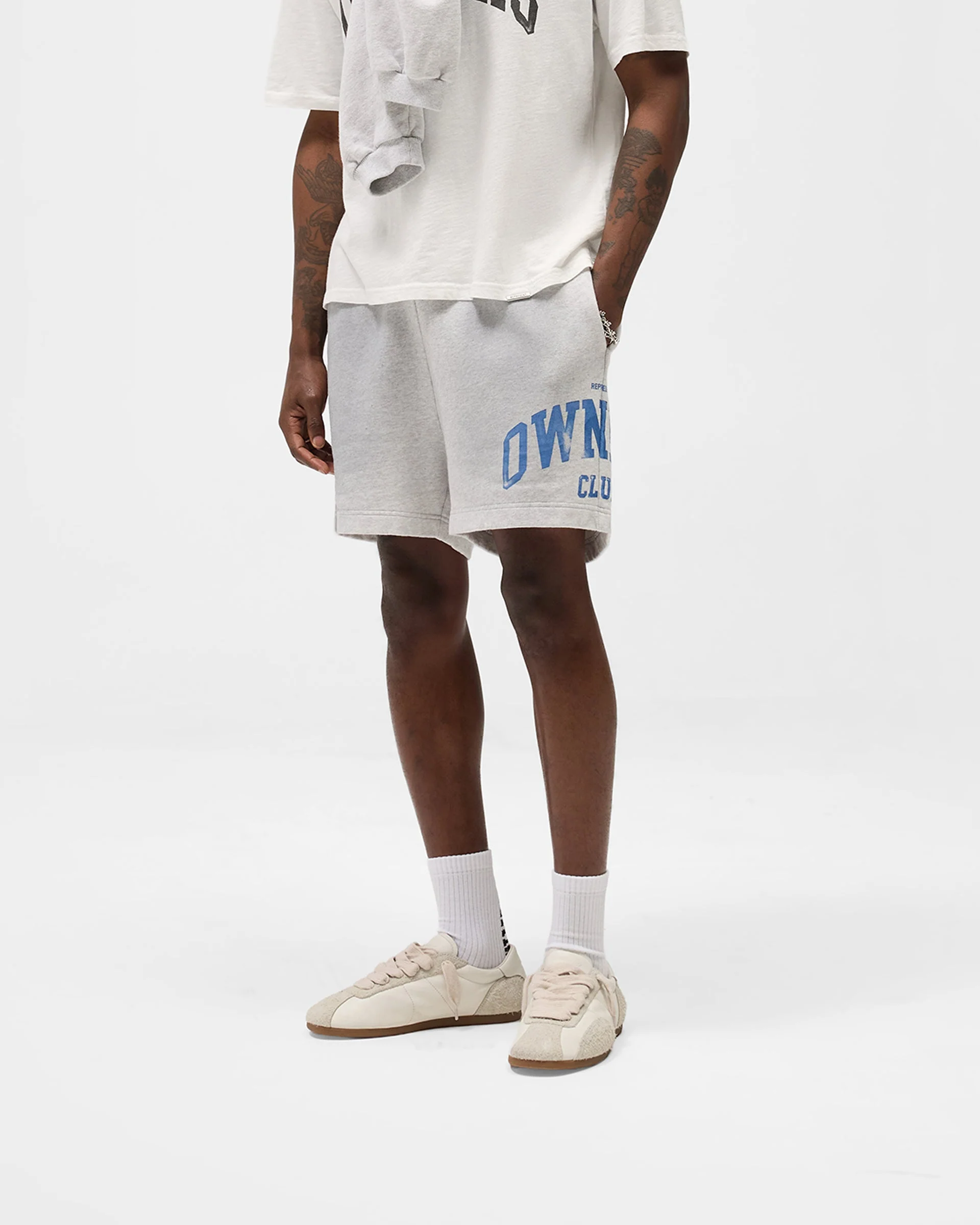Represent Owners Club Shorts - Sprayed Ice Grey Marl - Image 2