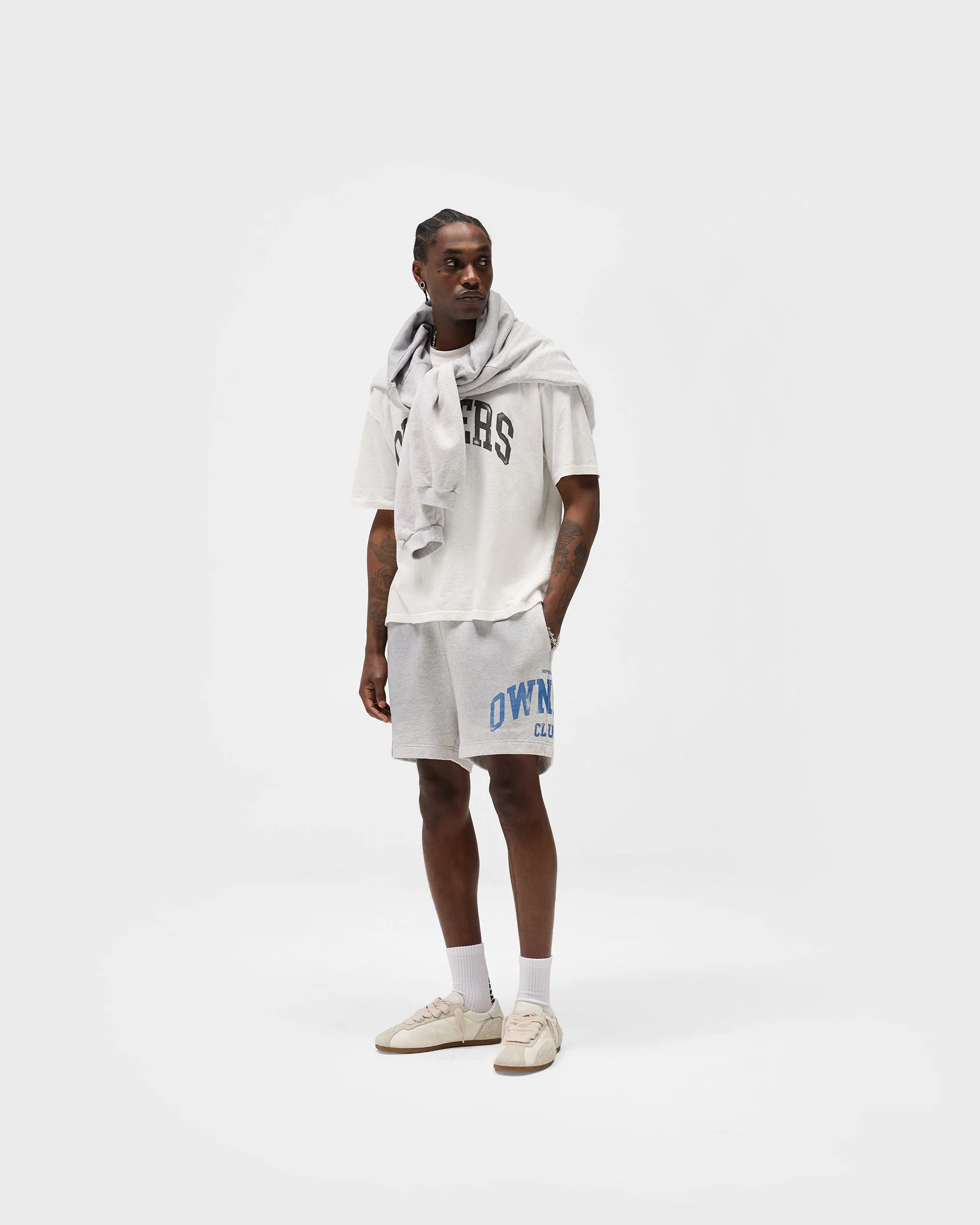 Represent Owners Club Shorts - Sprayed Ice Grey Marl - Image 5