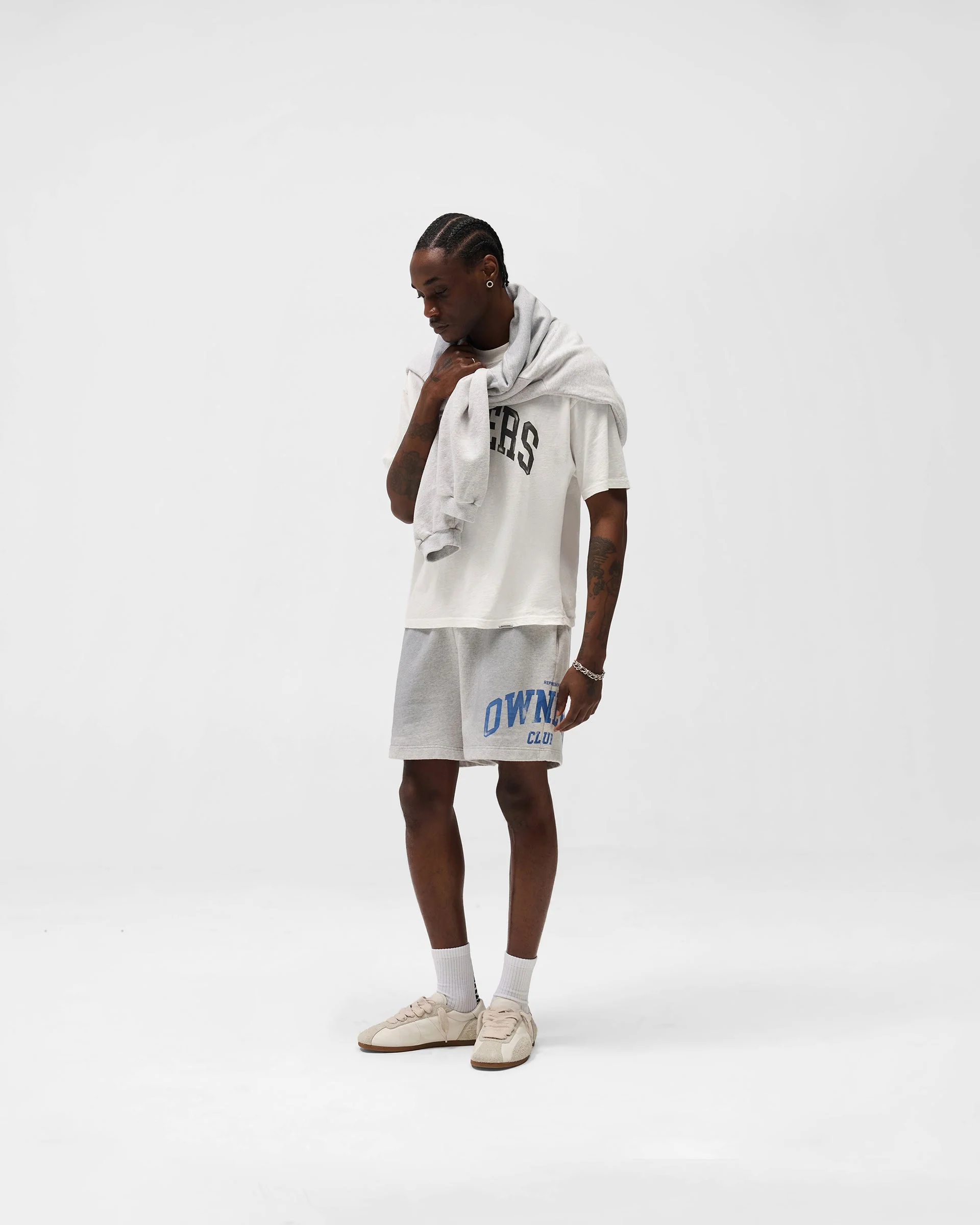 Represent Owners Club Shorts - Sprayed Ice Grey Marl - Image 6
