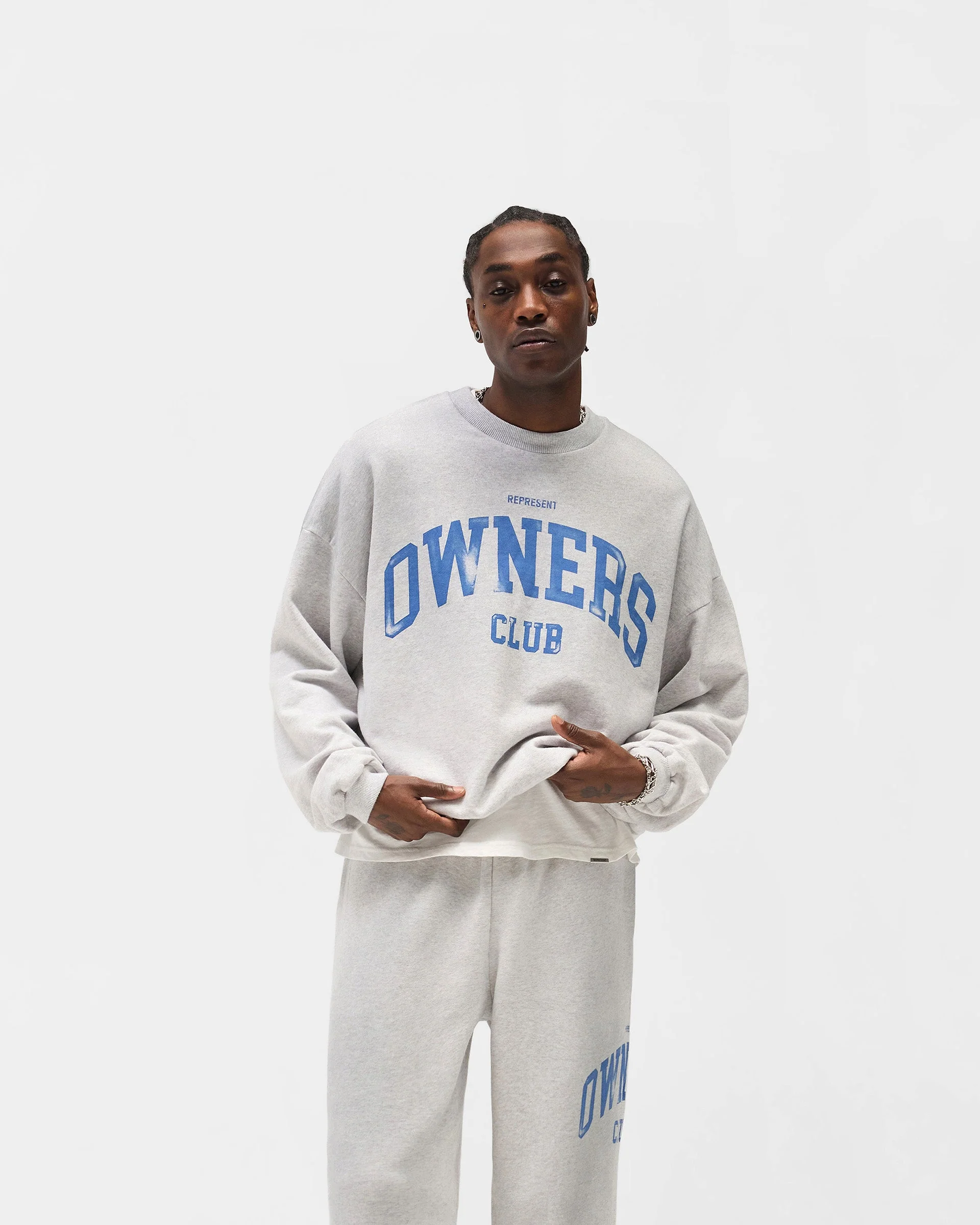 Represent Owners Club Sweater - Sprayed Ice Grey Marl - Image 2