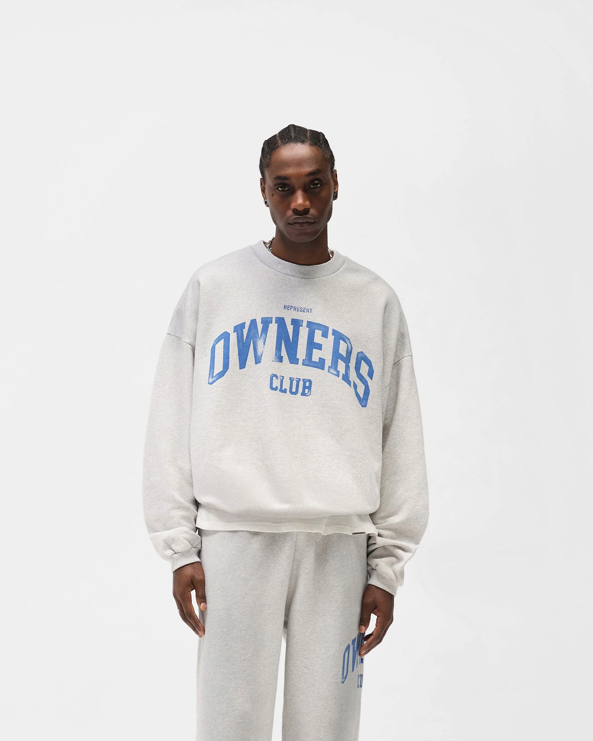 Represent Owners Club Sweater - Sprayed Ice Grey Marl - Image 3