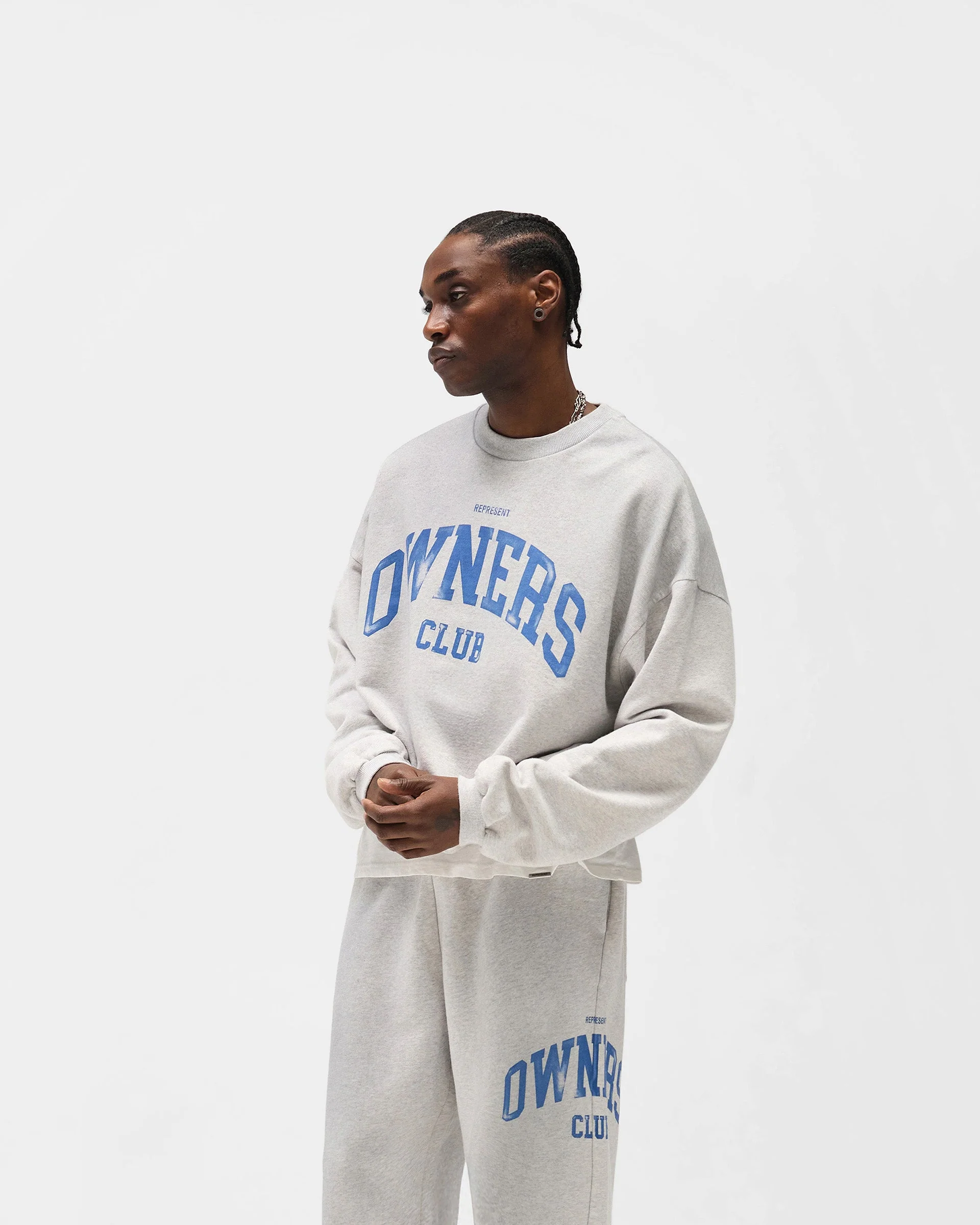 Represent Owners Club Sweater - Sprayed Ice Grey Marl - Image 4