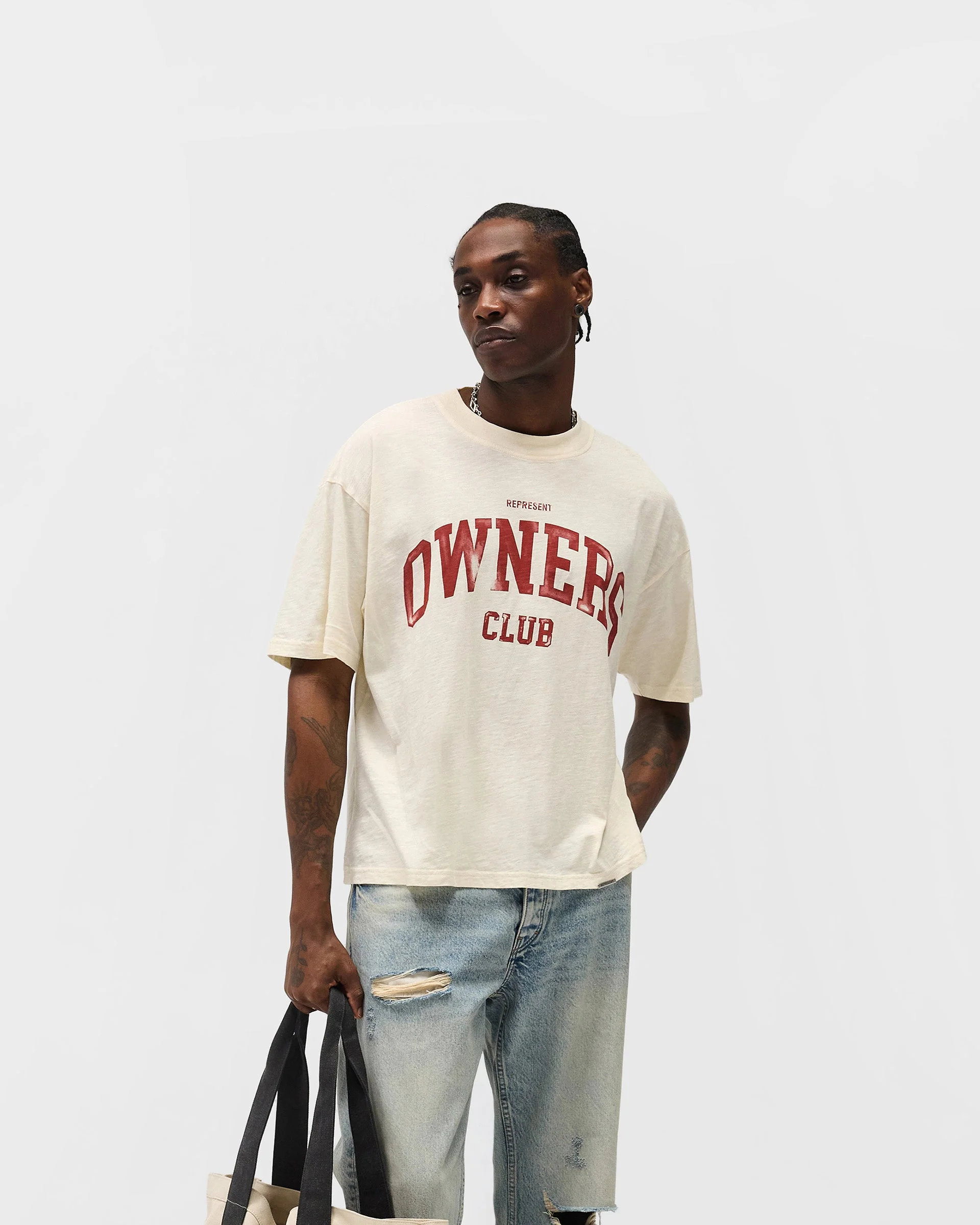 Represent Owners Club T-Shirt - Buttercream - Image 3