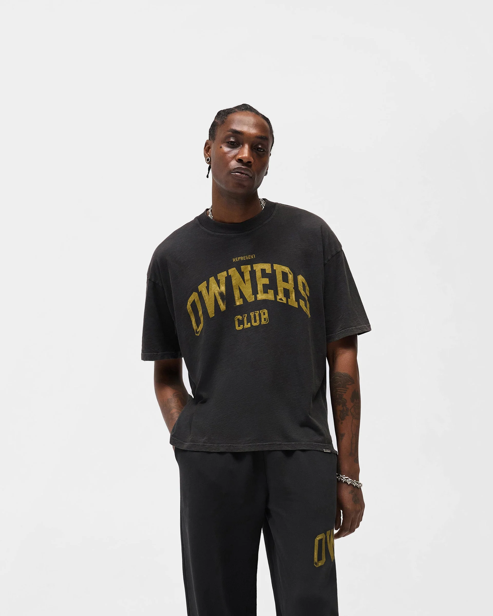 Represent Owners Club T-Shirt - Faded Black - Image 3
