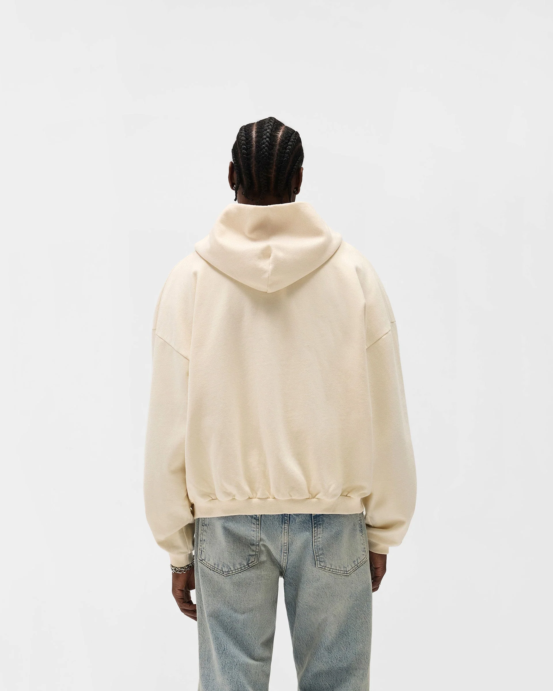 Represent Owners Club Zip Through Hoodie - Buttercream - Image 4