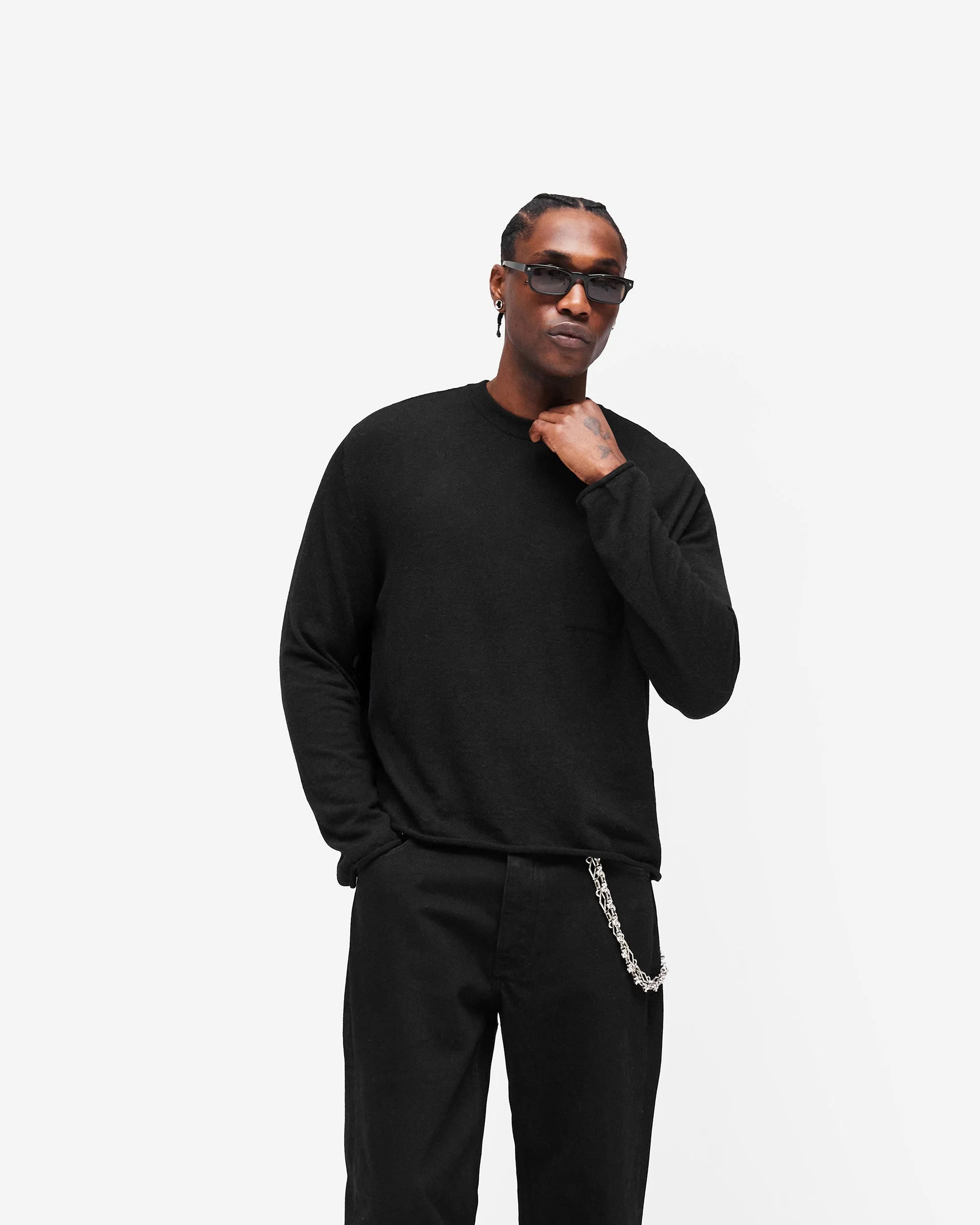 GH Knitted Long Sleeve Top - Jet Black - Image 2