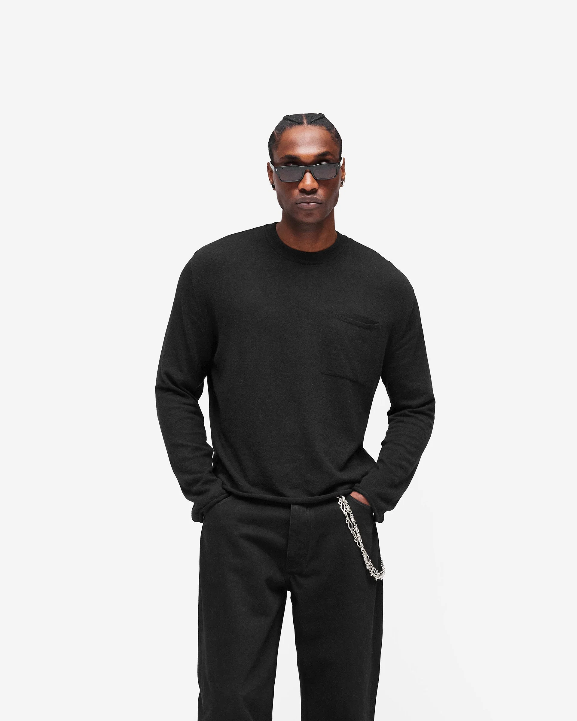GH Knitted Long Sleeve Top - Jet Black - Image 3