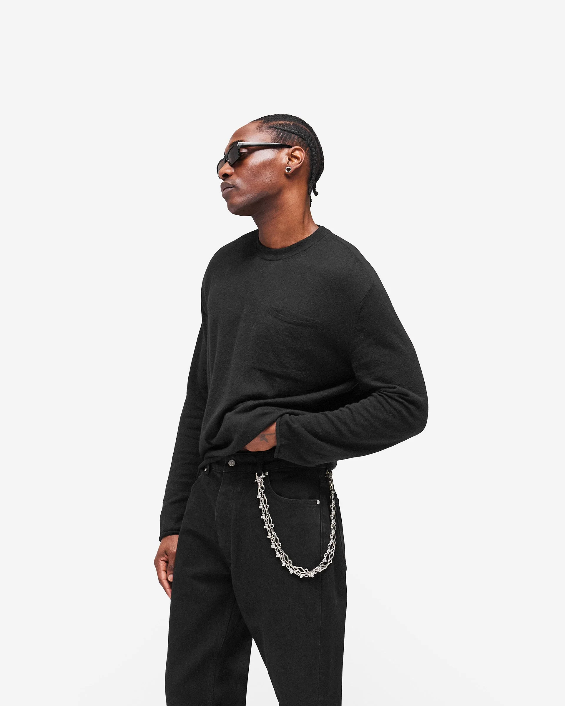 GH Knitted Long Sleeve Top - Jet Black - Image 4