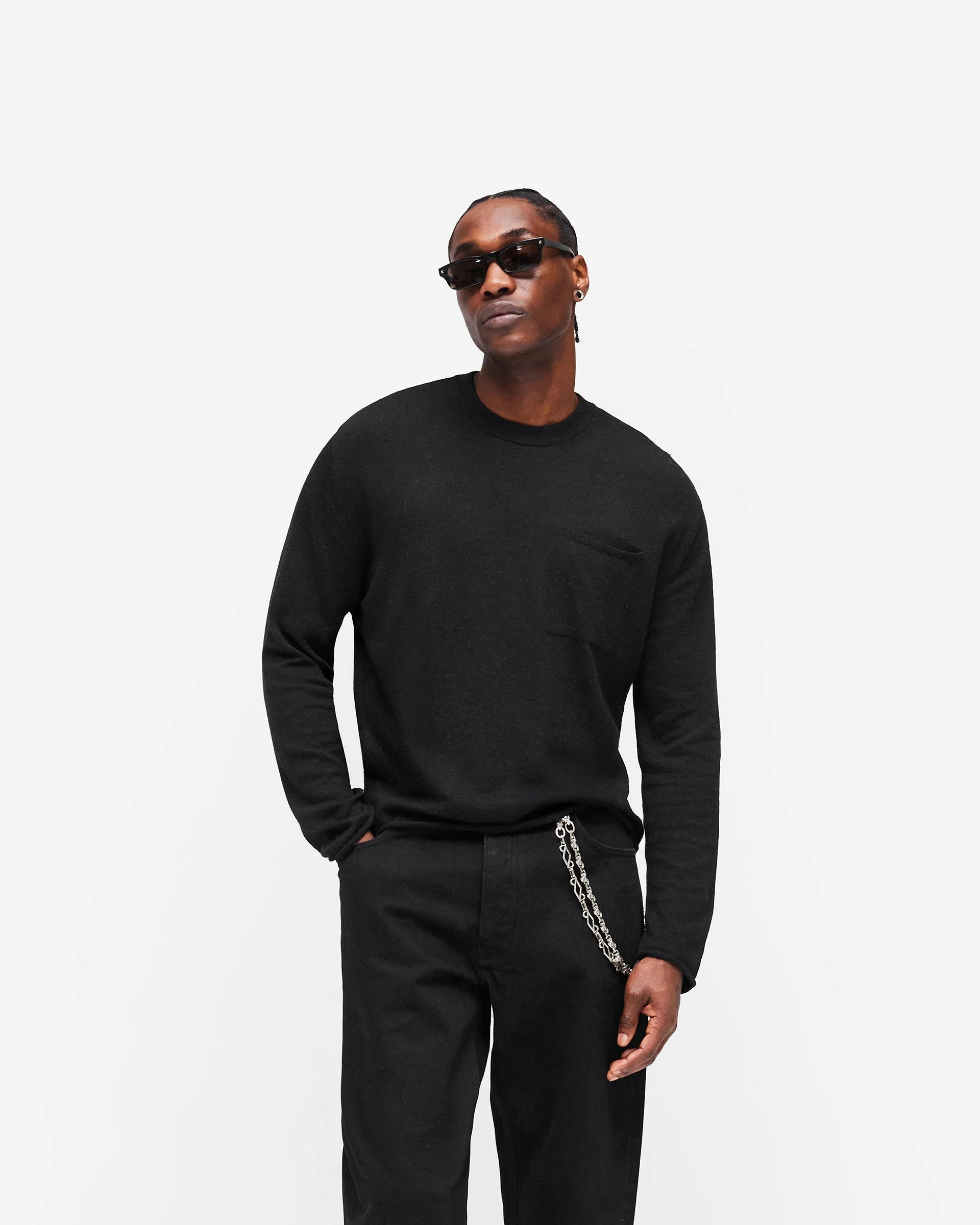 GH Knitted Long Sleeve Top - Jet Black - Image 6