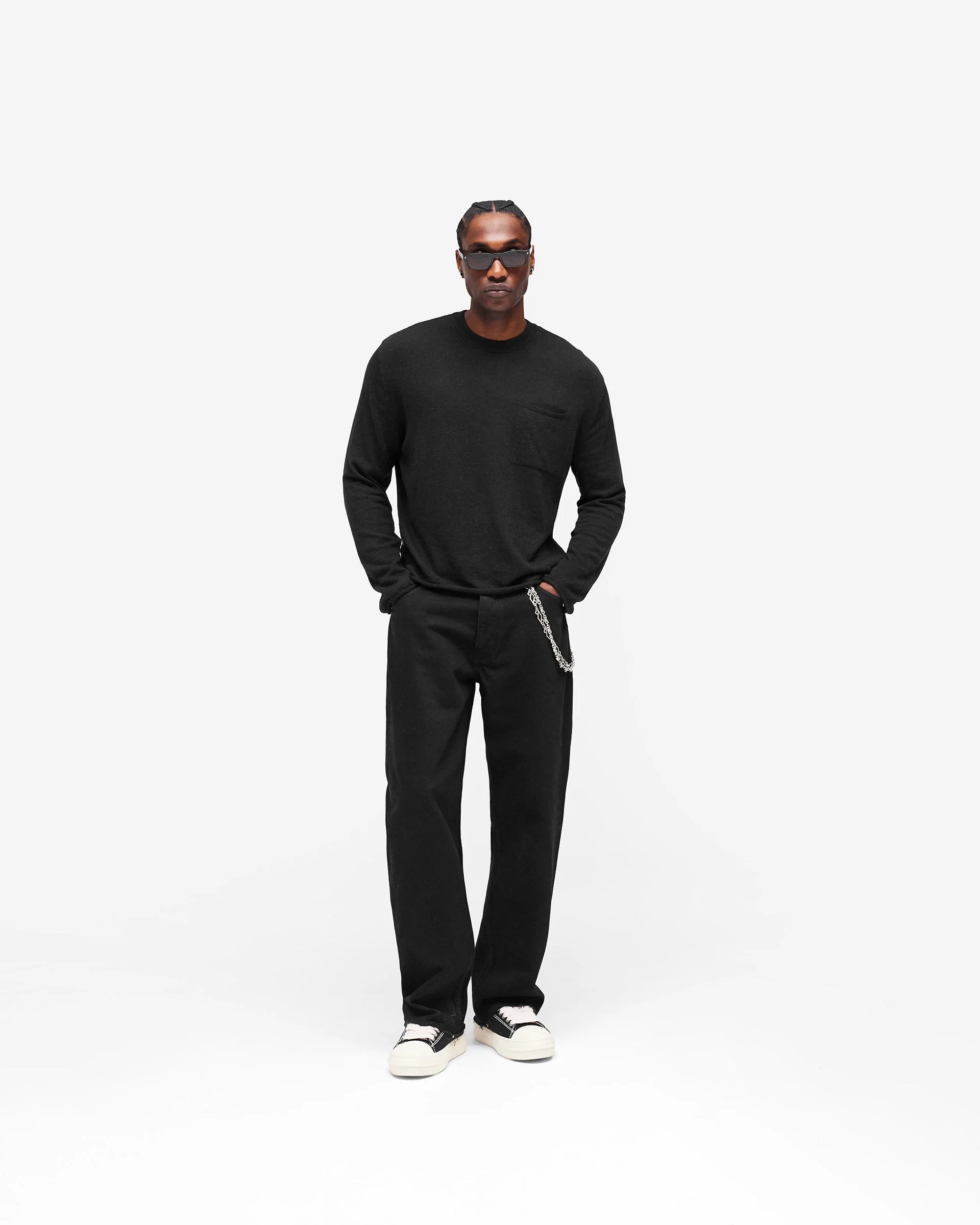GH Knitted Long Sleeve Top - Jet Black - Image 7