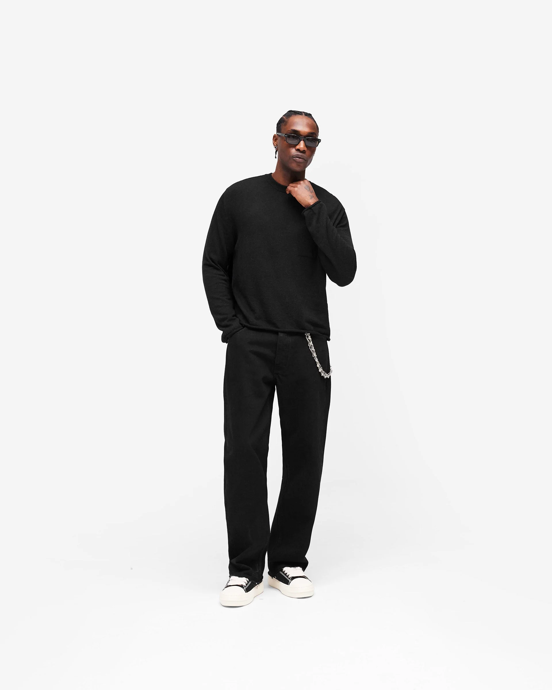 GH Knitted Long Sleeve Top - Jet Black - Image 9