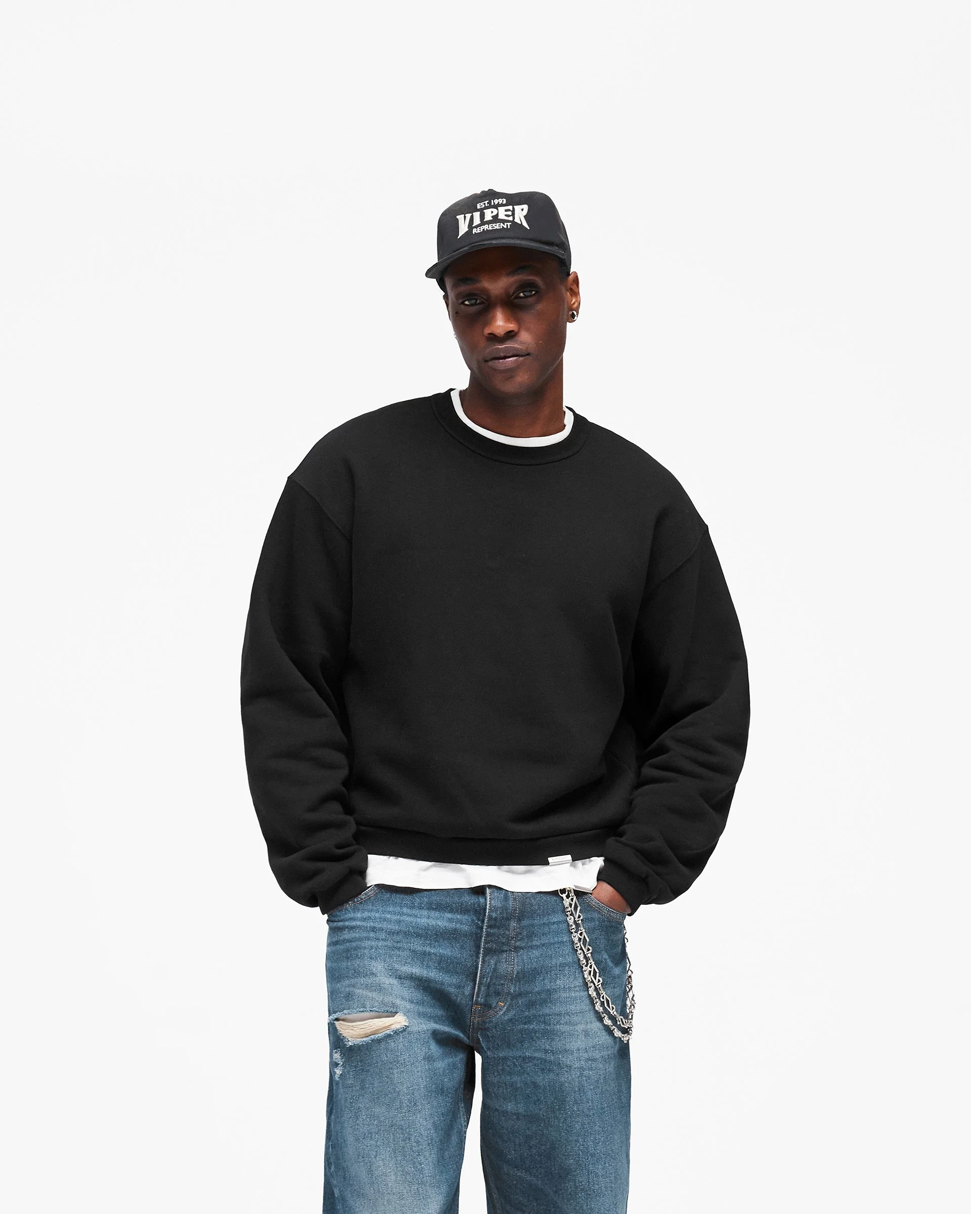 GH Shrunken Sweatshirt - Jet Black - Image 3