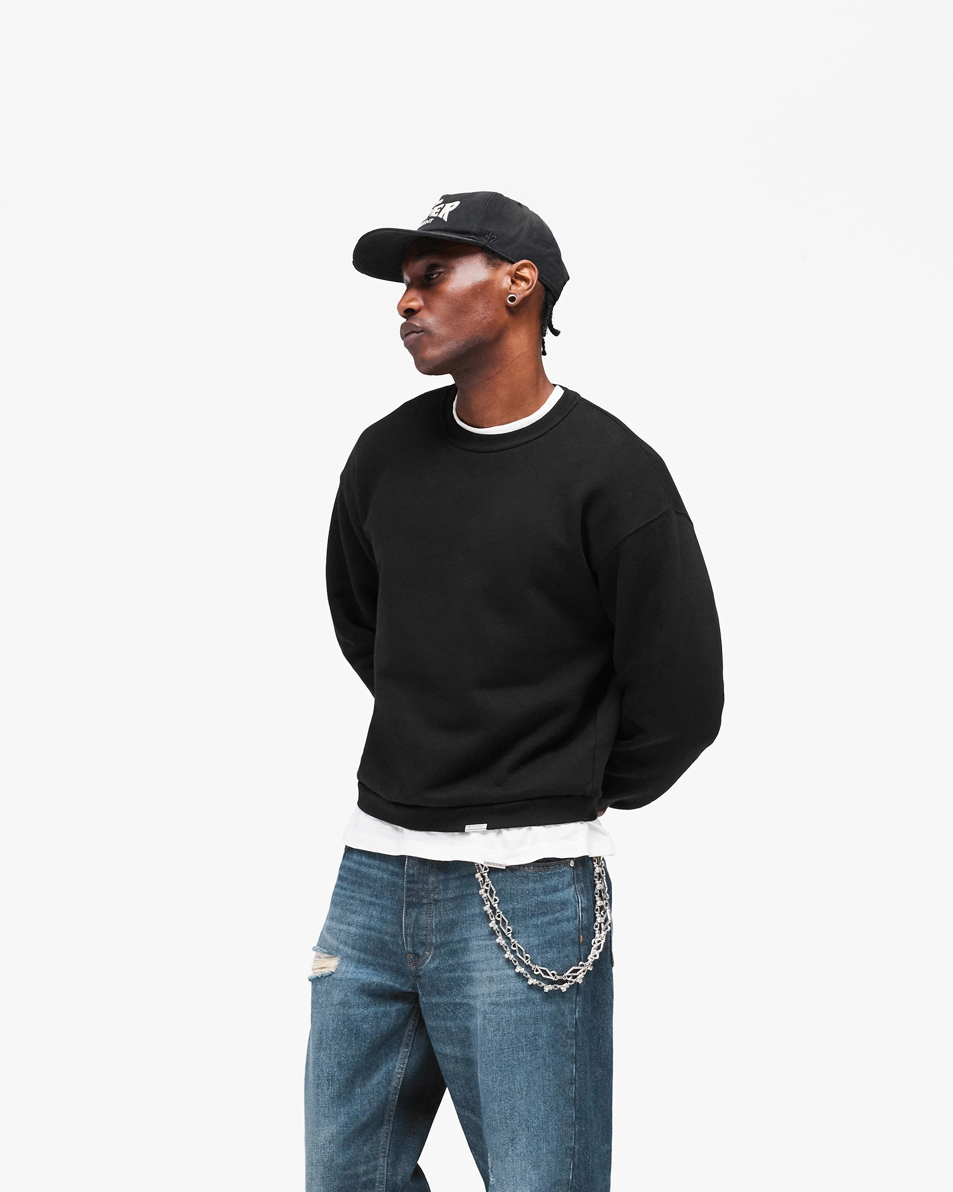 GH Shrunken Sweatshirt - Jet Black - Image 4