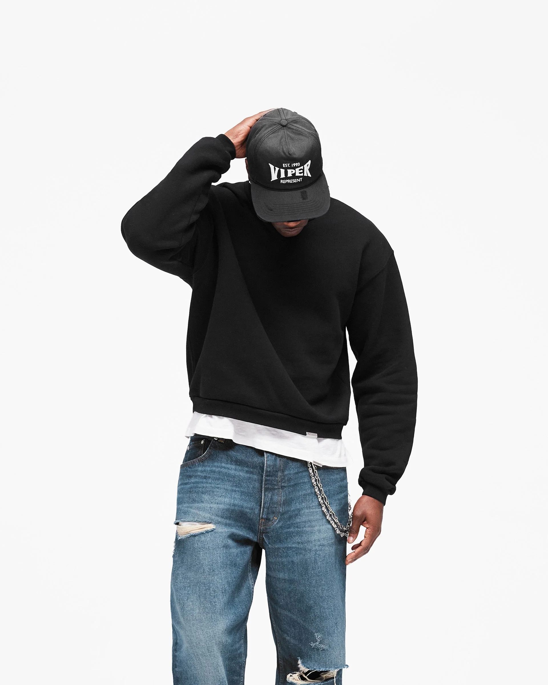 GH Shrunken Sweatshirt - Jet Black - Image 5