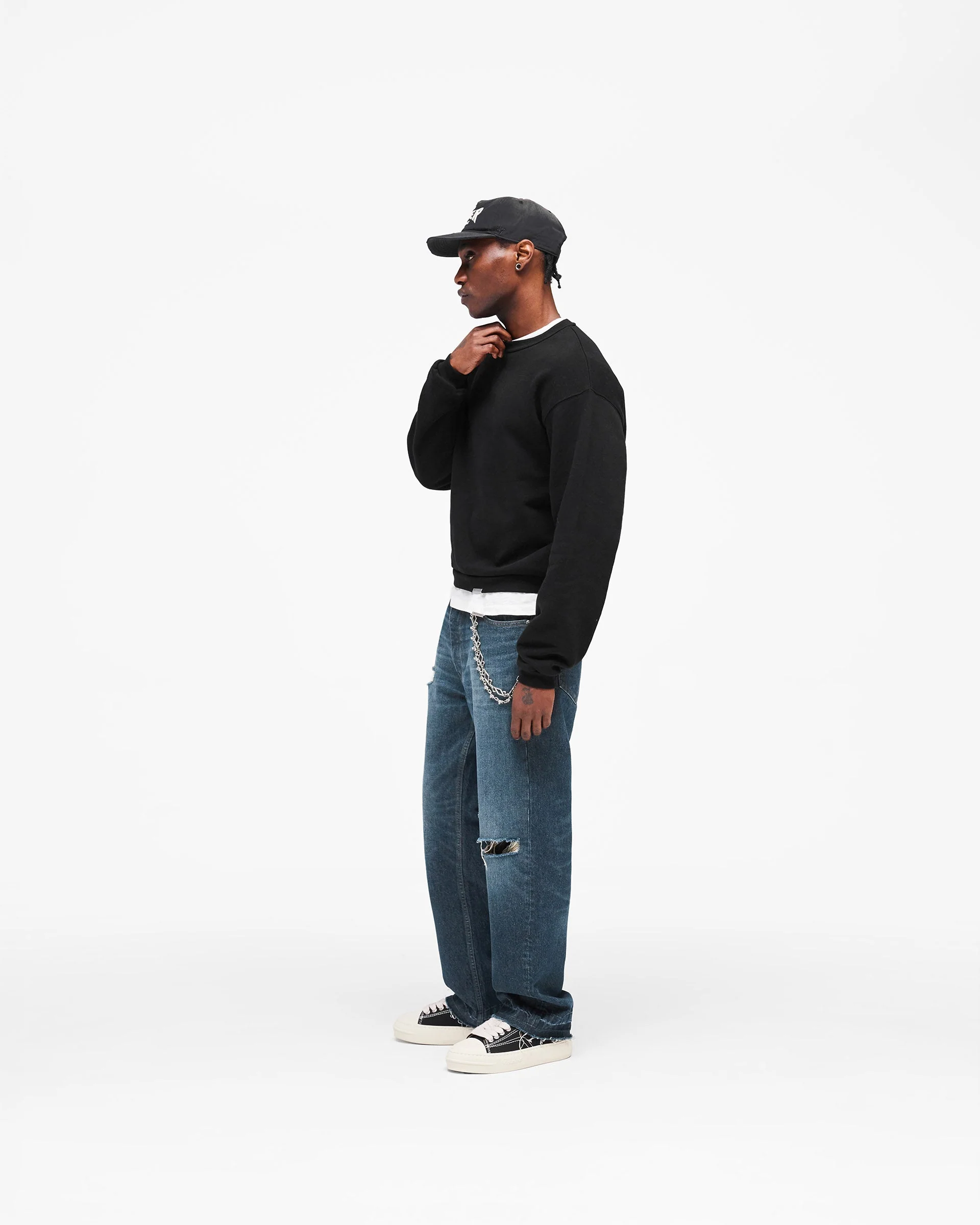 GH Shrunken Sweatshirt - Jet Black - Image 7