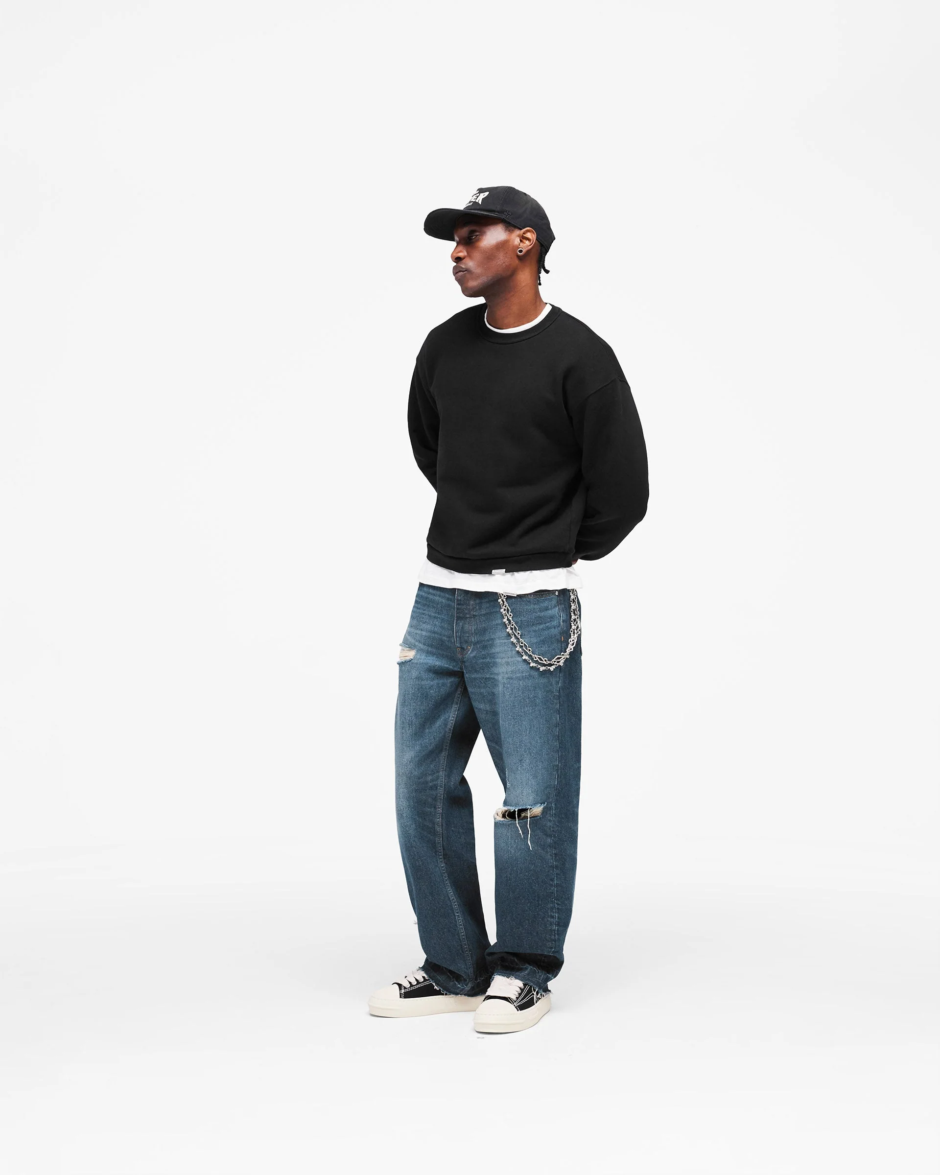 GH Shrunken Sweatshirt - Jet Black - Image 8