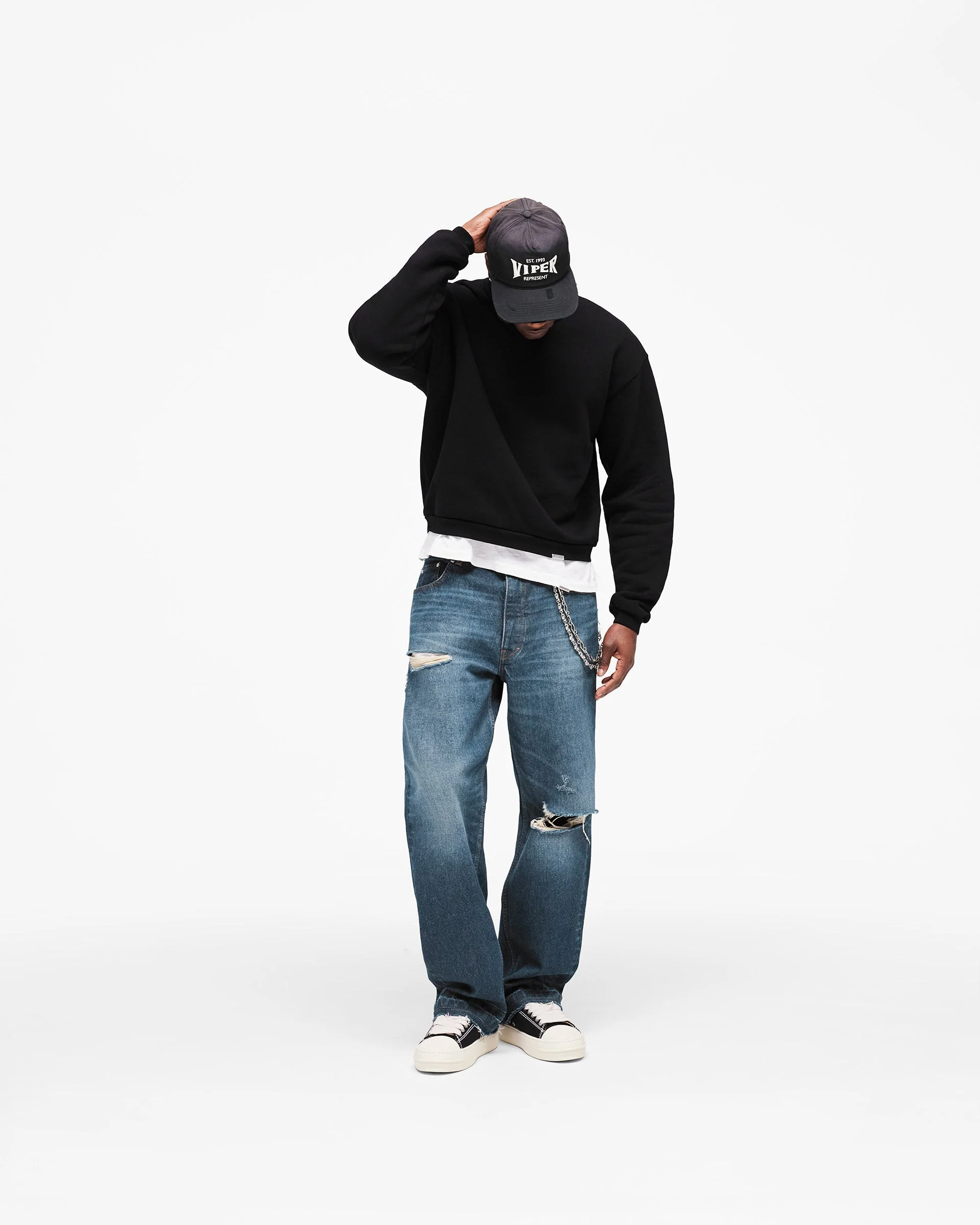 GH Shrunken Sweatshirt - Jet Black - Image 9