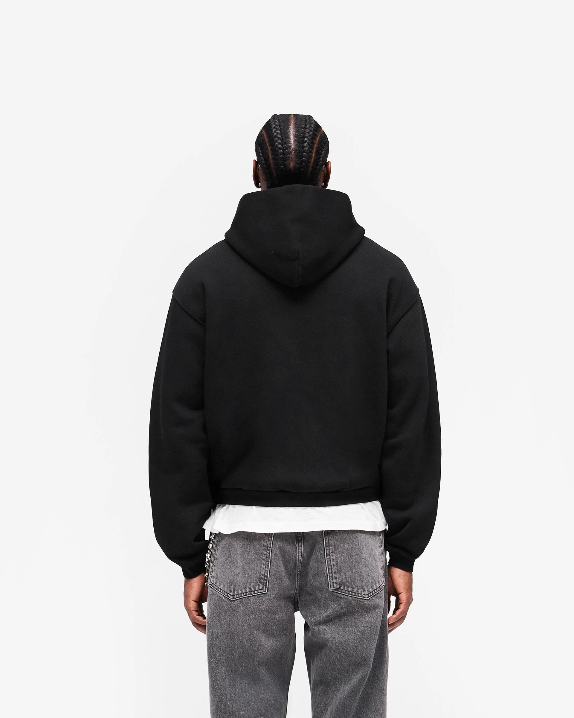 GH Shrunken Zip Hoodie - Jet Black - Image 6