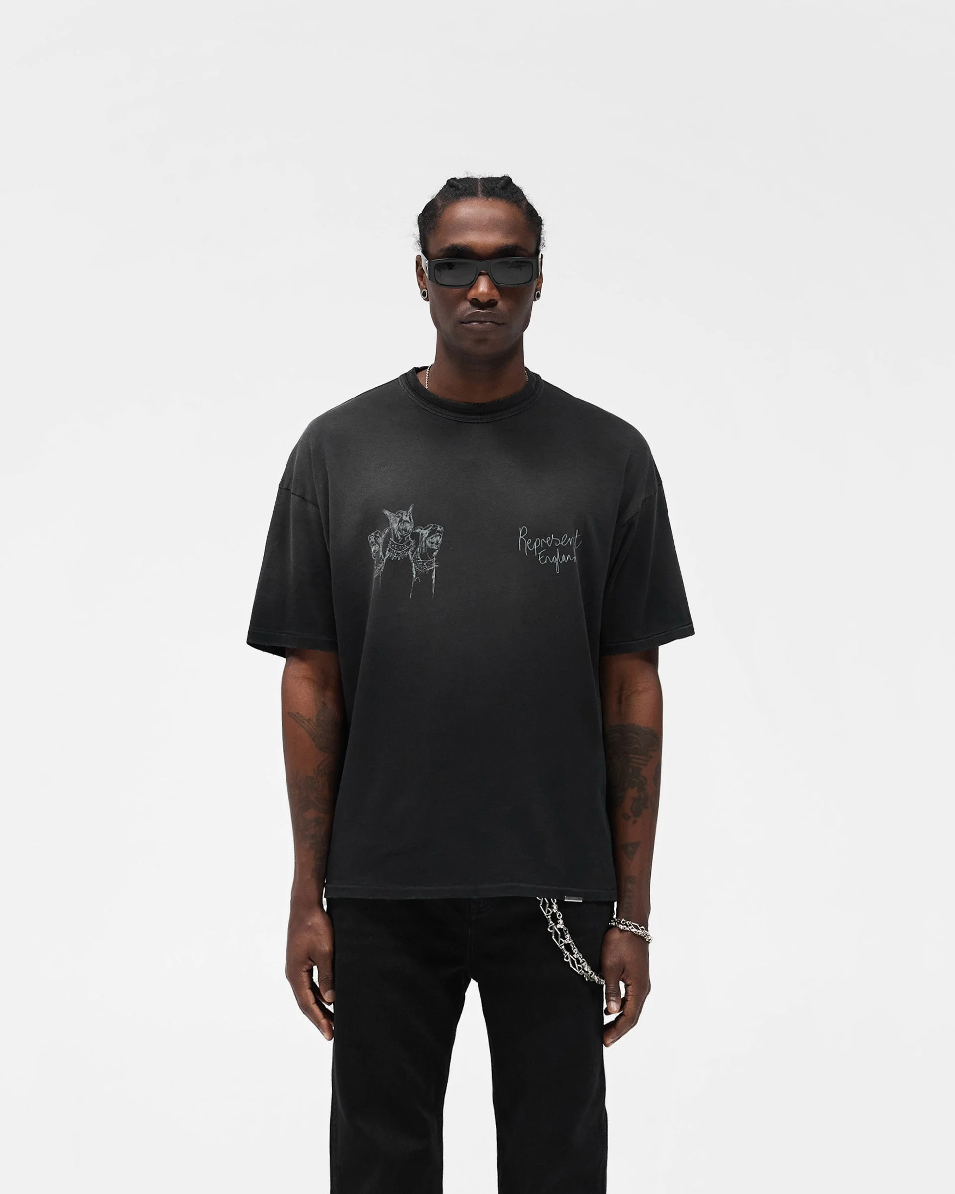 Hand Drawn Thoroughbred T-Shirt - Aged Black - Image 3