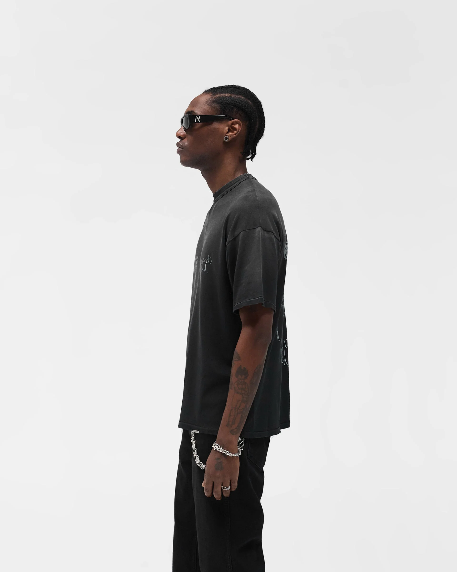 Hand Drawn Thoroughbred T-Shirt - Aged Black - Image 5