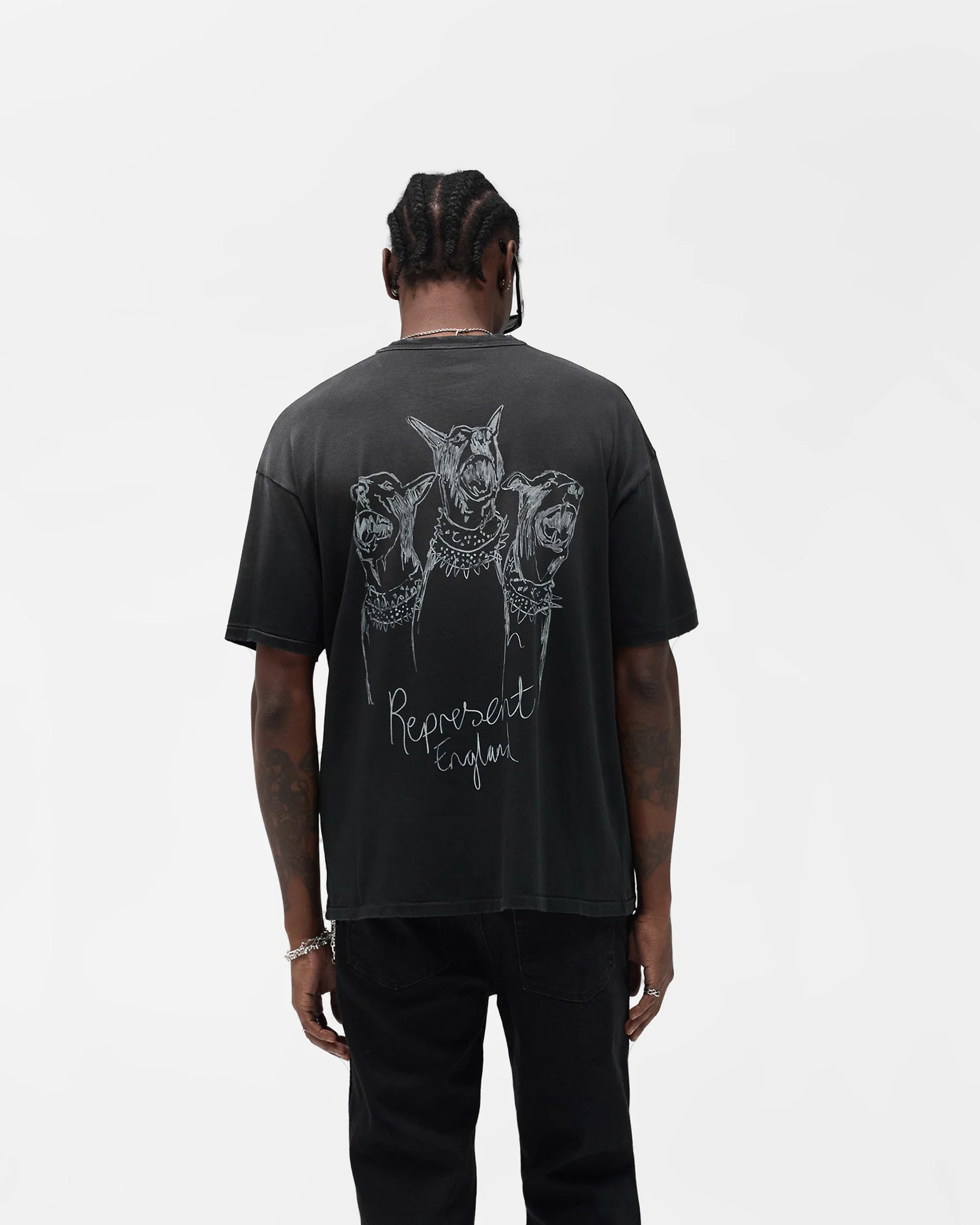 Hand Drawn Thoroughbred T-Shirt - Aged Black - Image 6