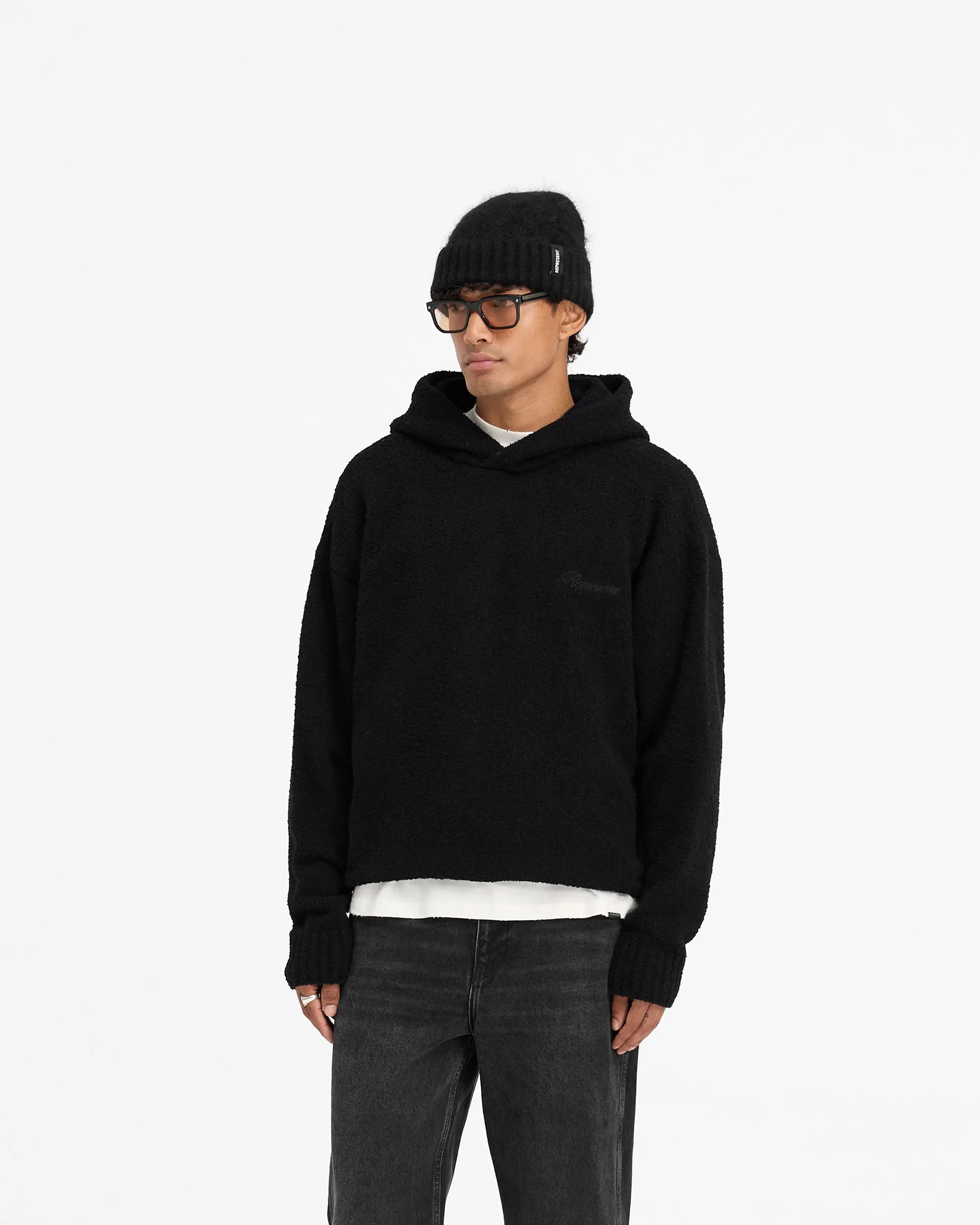 Heavy Boucle Hoodie - Jet Black - Image 2