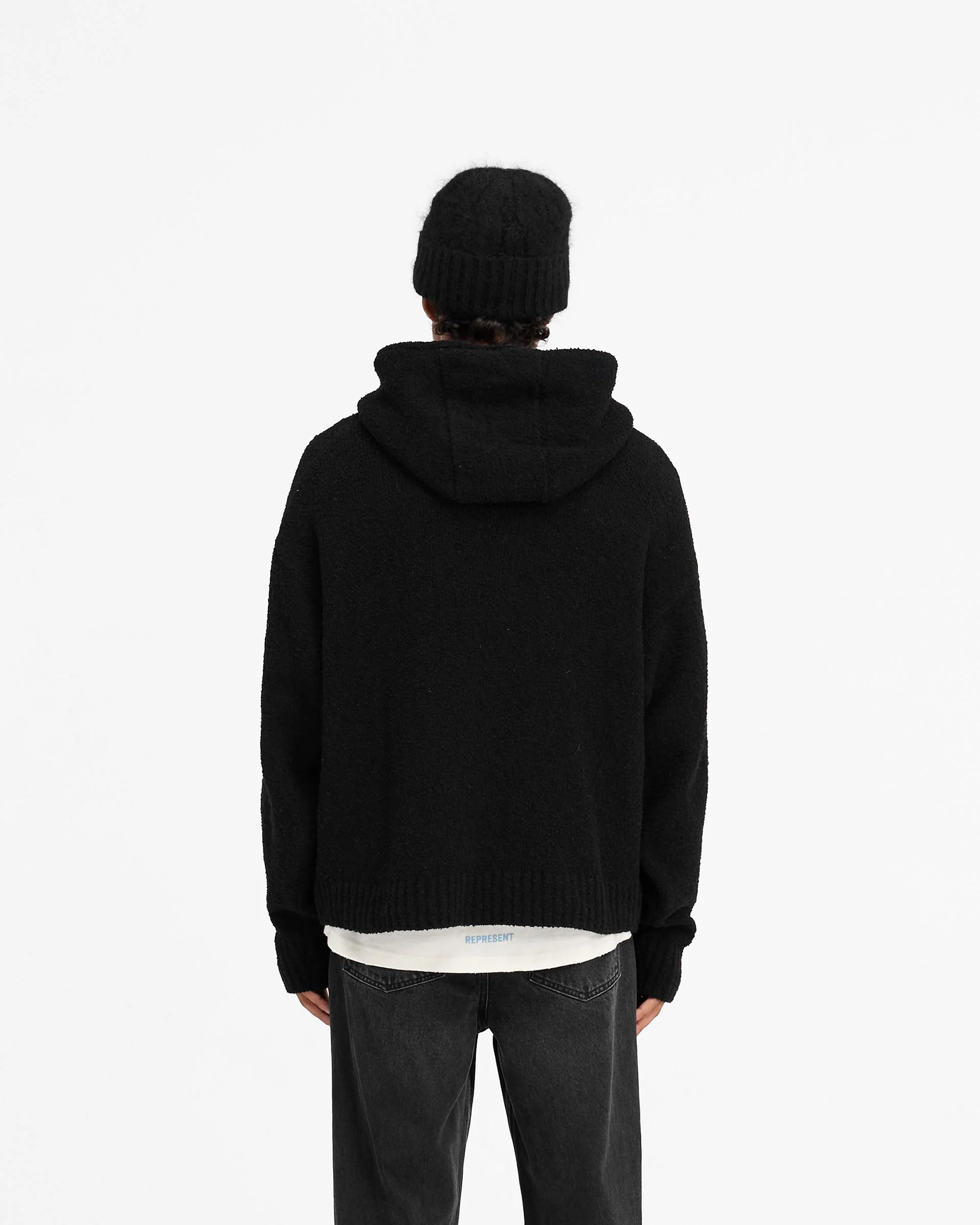 Heavy Boucle Hoodie - Jet Black - Image 4