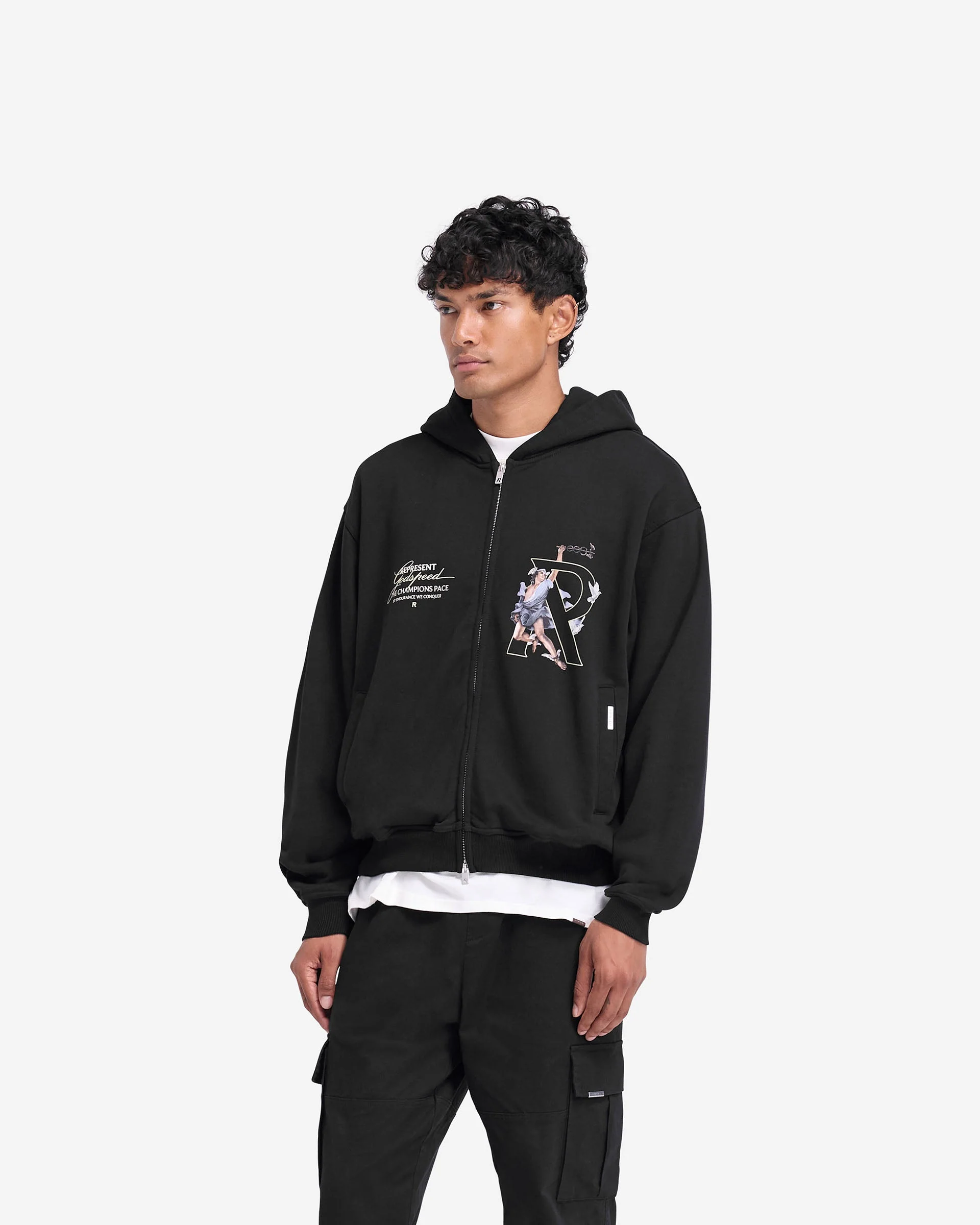Hermes Zip Hoodie - Jet Black - Image 4